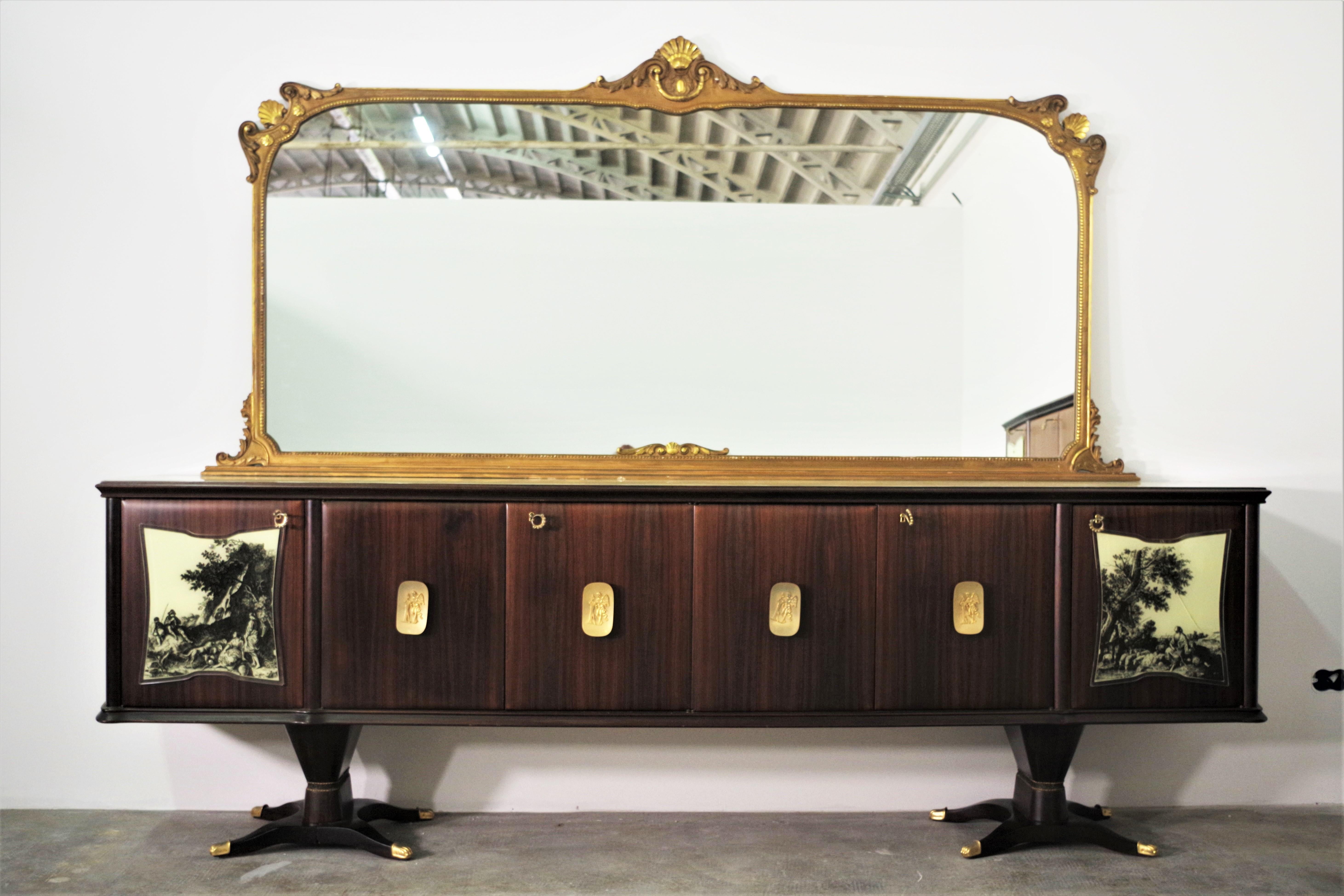 Buffet Sideboards from Fratelli Rigamonti, 1940s, Set of 2 In Good Condition For Sale In Manzano, IT