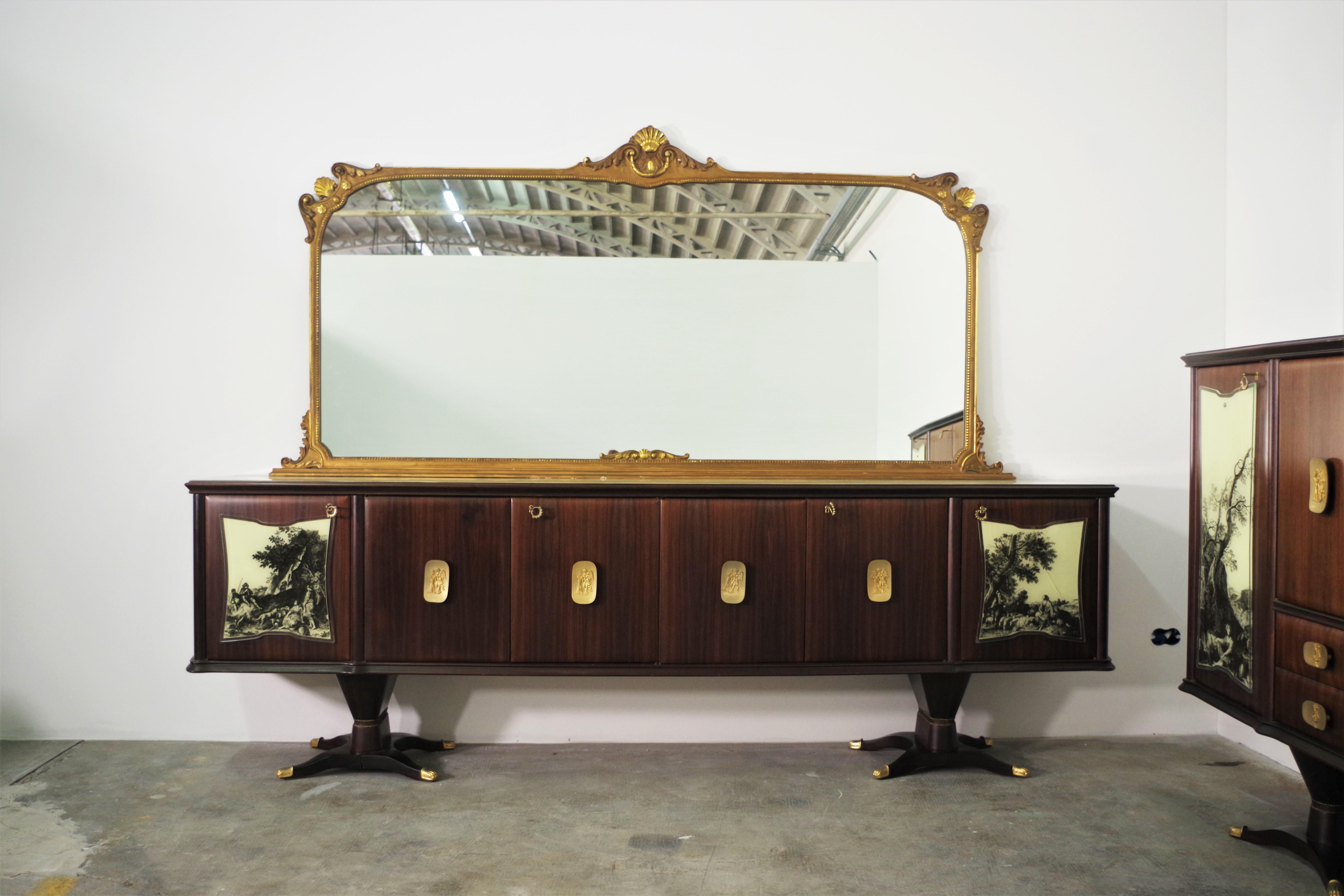 Mid-20th Century Buffet Sideboards from Fratelli Rigamonti, 1940s, Set of 2 For Sale