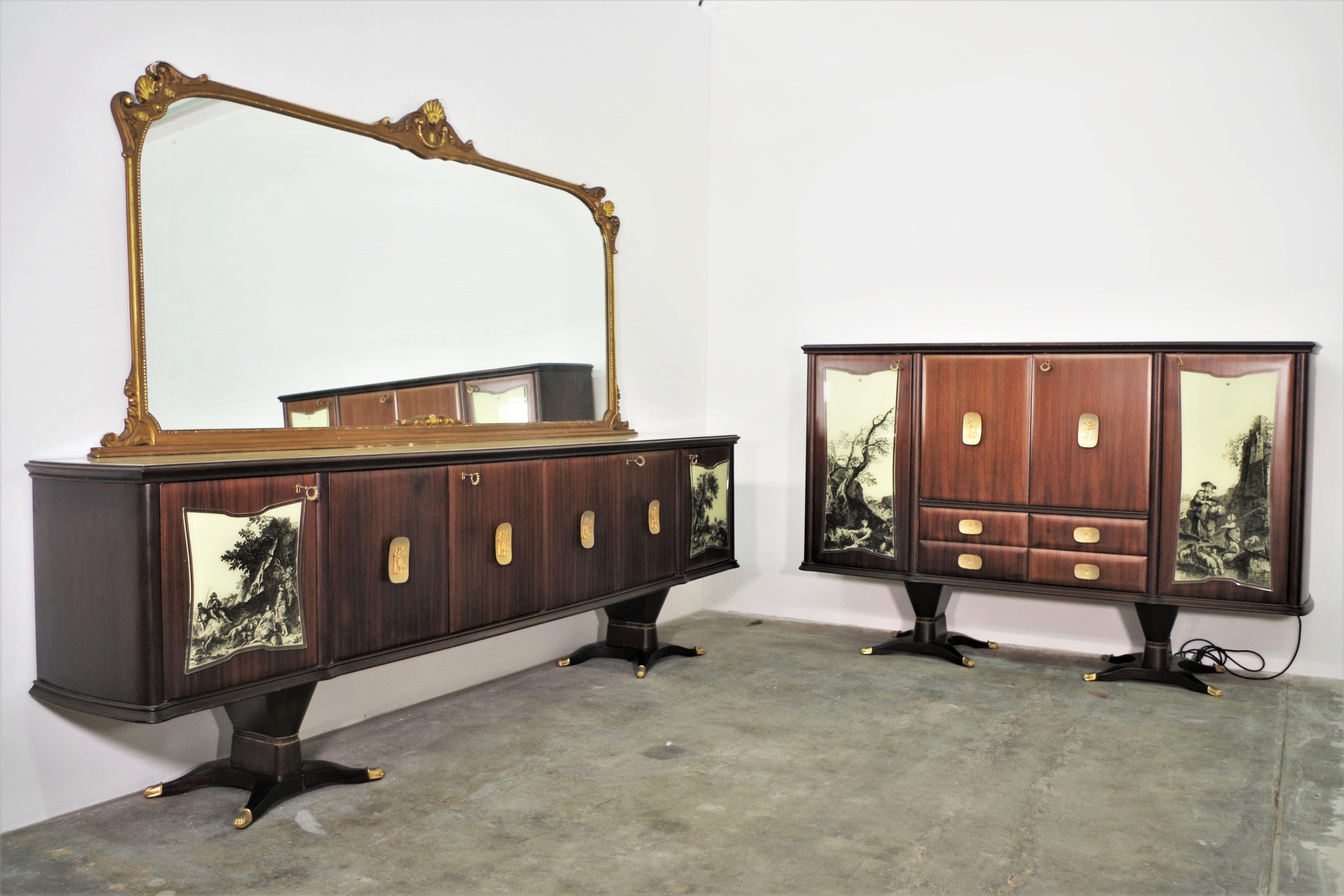 Buffet Sideboards from Fratelli Rigamonti, 1940s, Set of 2 For Sale 1