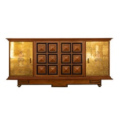 buffet cabinet with Golden Doors and Drawings of a Fawn