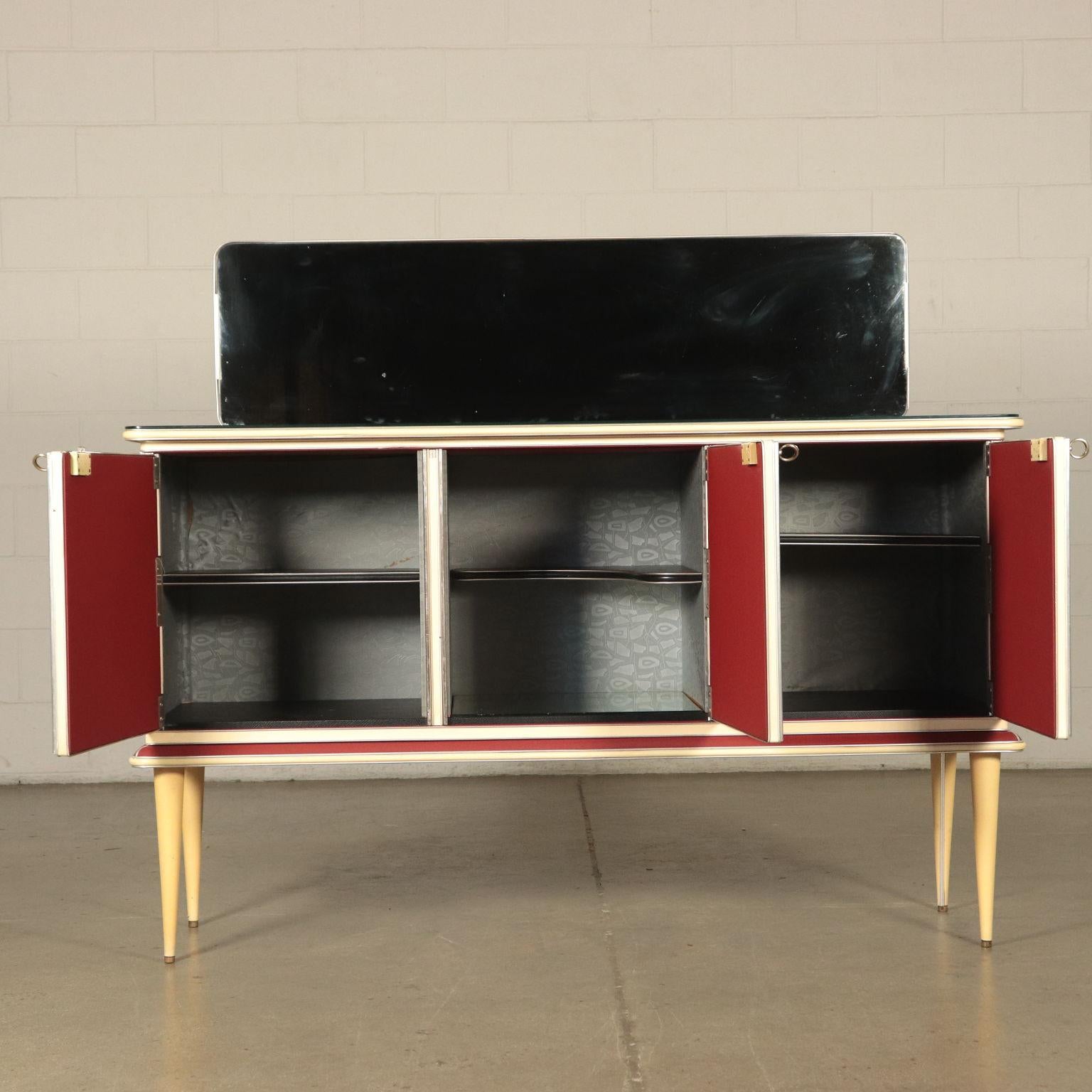 Mid-Century Modern Buffet, Wood and Glass, Italy 1950s-1960s Umberto Mascagni