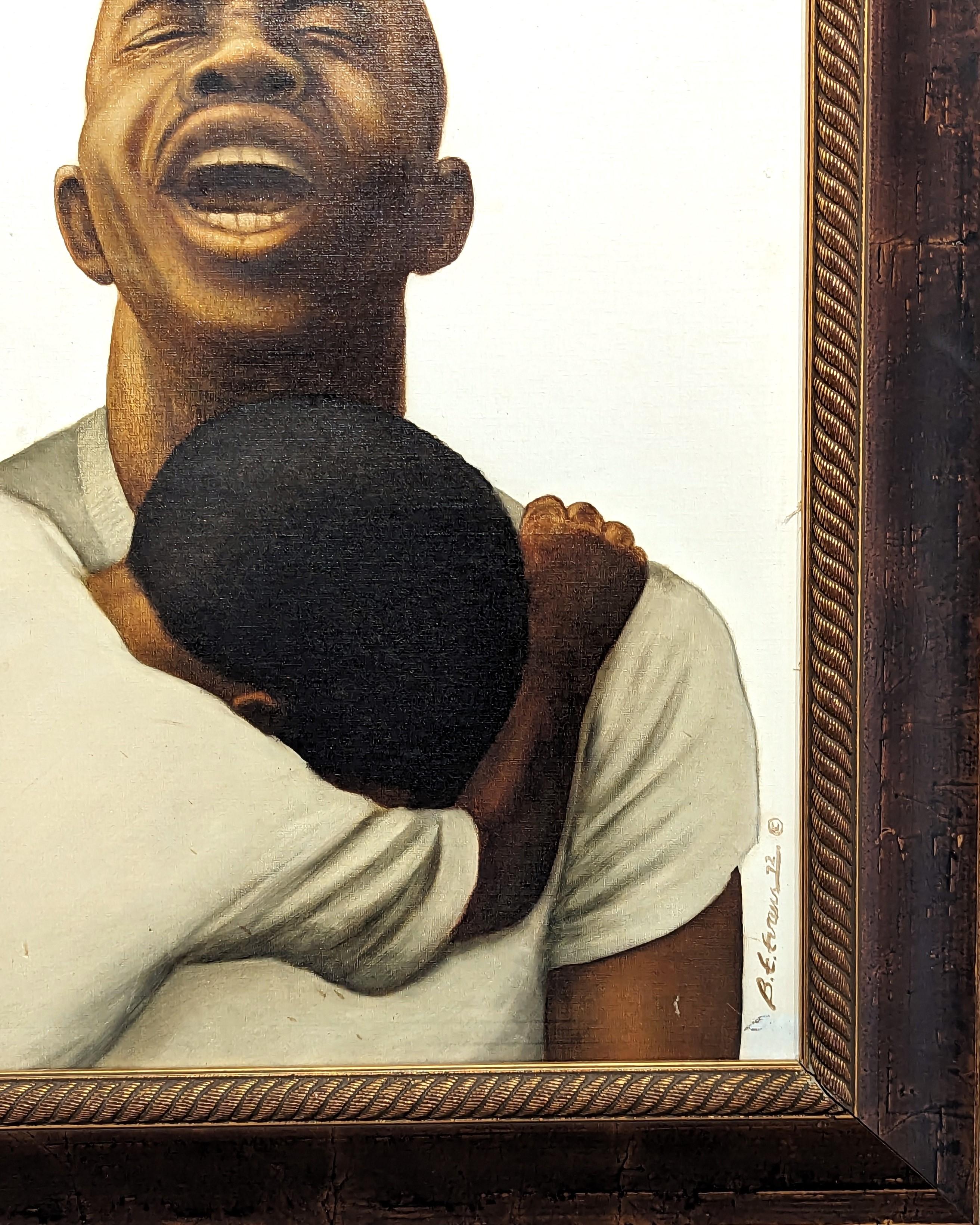 God Save the Children Portrait figuratif précoce d'un homme noir angoissé en vente 1