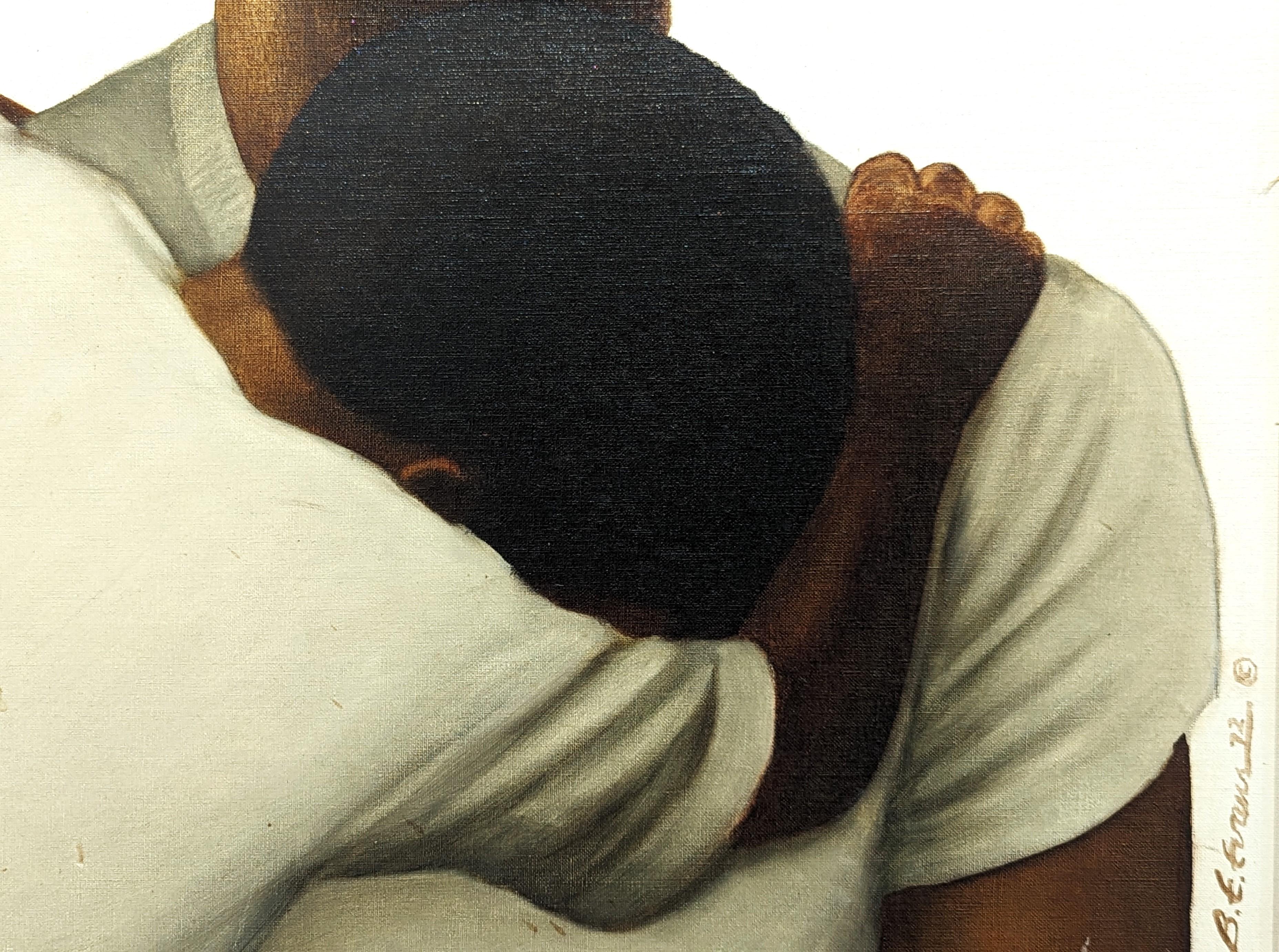 God Save the Children Frühes figuratives Porträt eines verzweifelten schwarzen Mannes im Angebot 4
