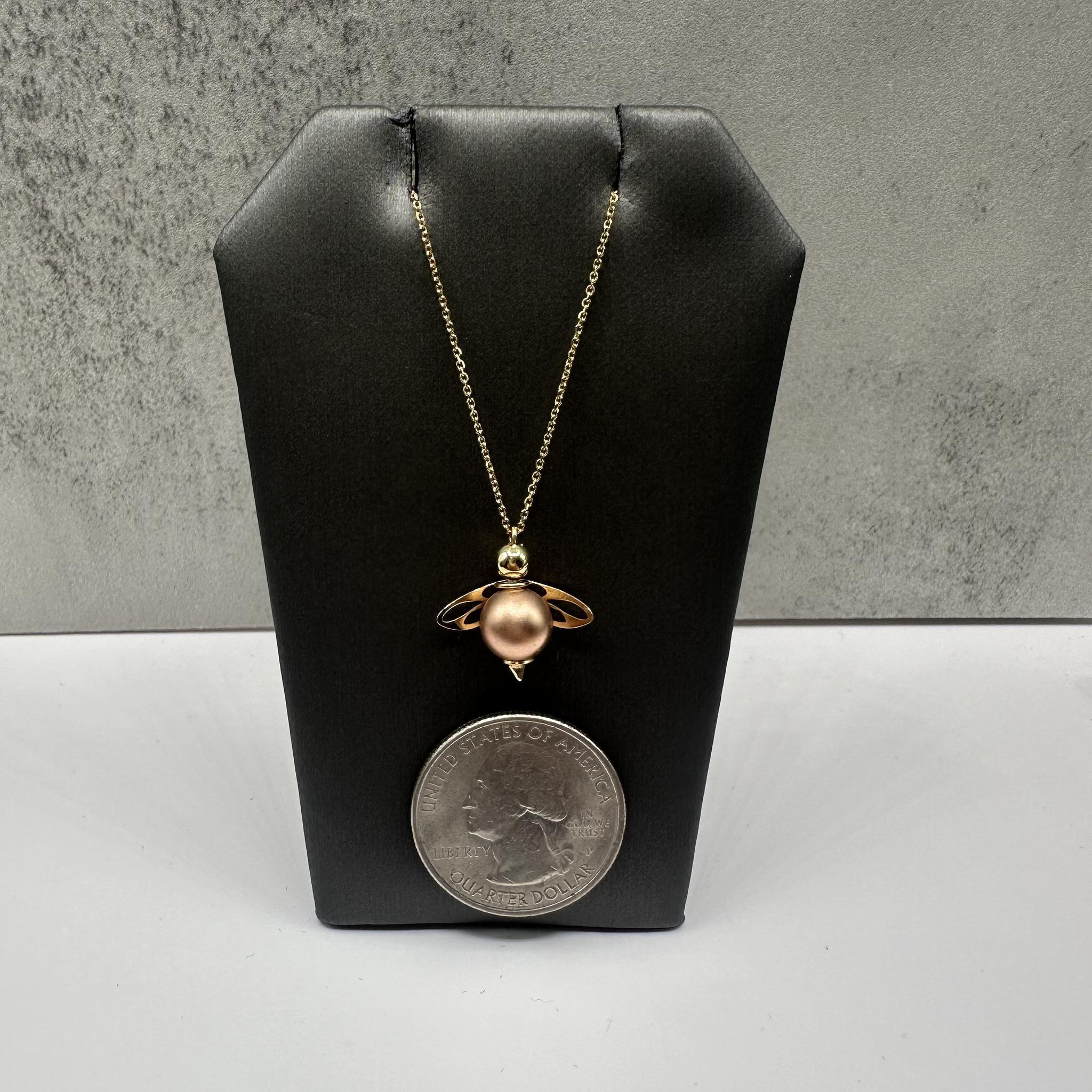 Bug Charm Anhänger in 14kt Gelbgold mit Rose Gold Akzent - 16-18