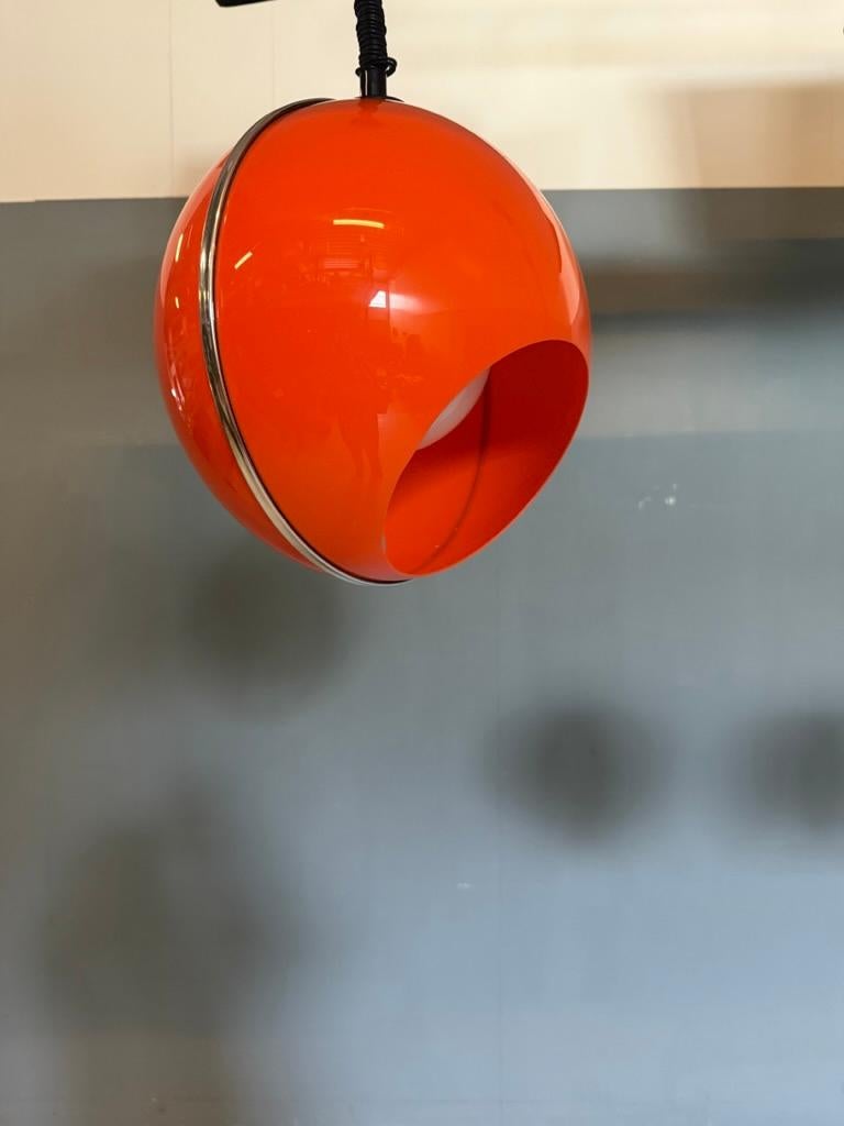Bug Eye orange Space Age pendent set of 3 -Luigi Colani style- Italy For Sale 6