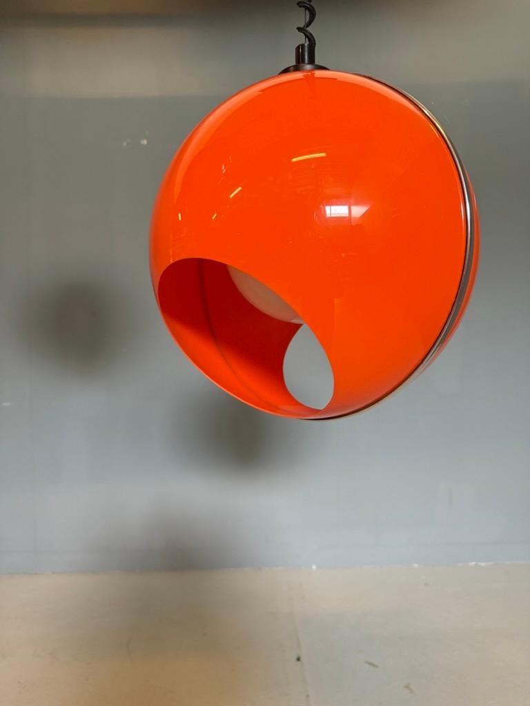 Bug Eye orange Space Age pendent set of 3 -Luigi Colani style- Italy For Sale 8