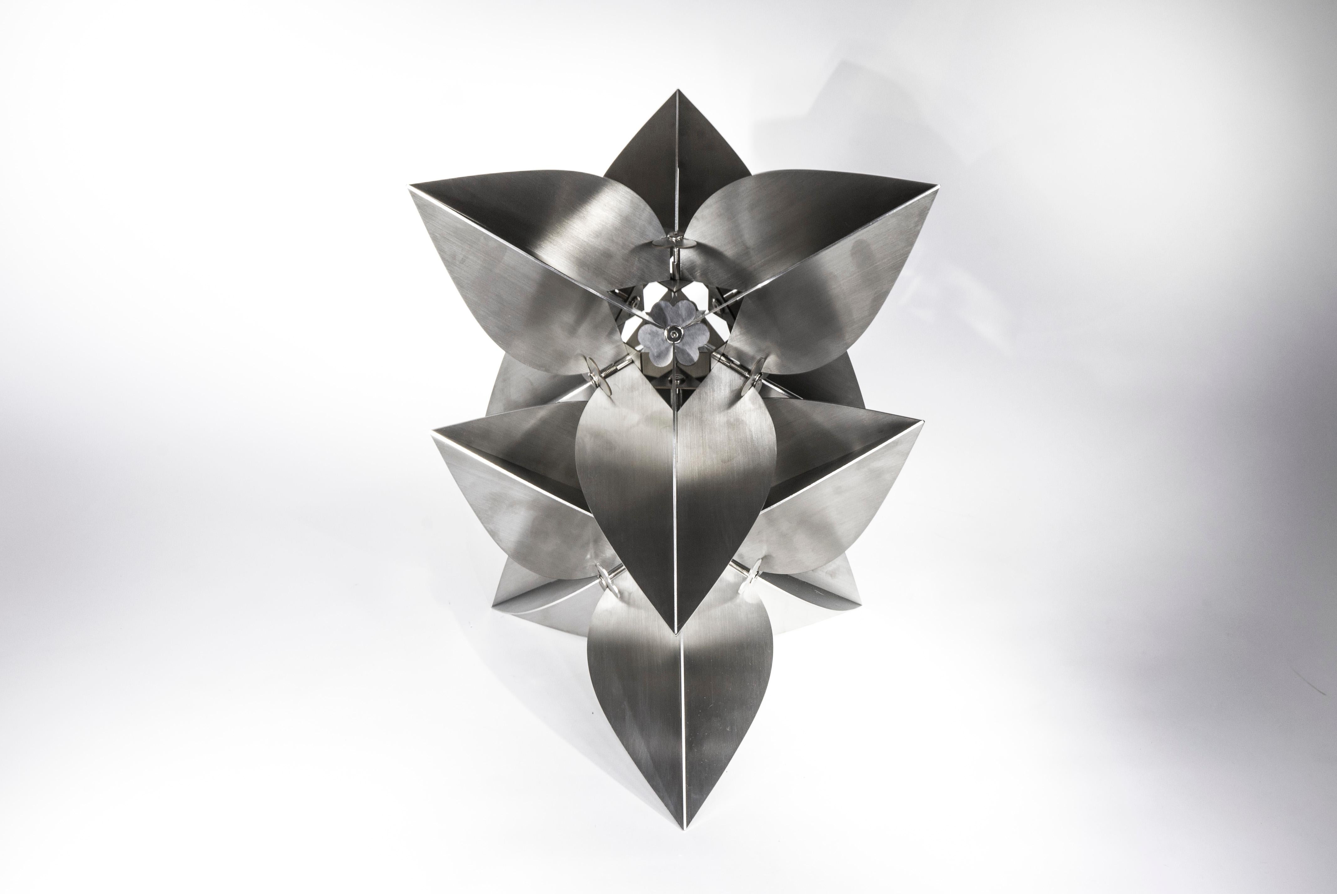 Bugambilia, Multifunctional Geometric Stainless Steel Modular Sculpture For Sale 9