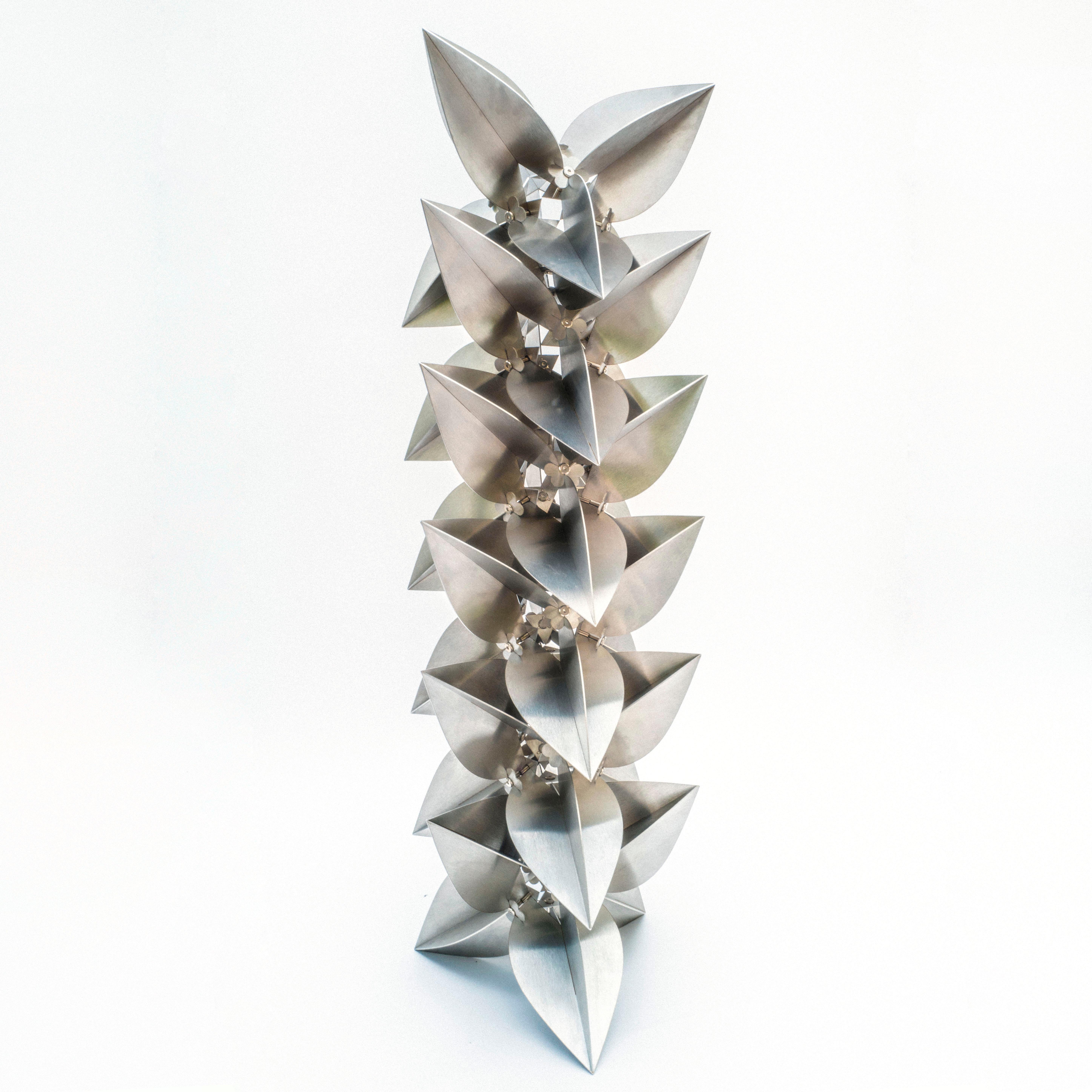 Polished Bugambilia, Multifunctional Geometric Stainless Steel Modular Sculpture For Sale