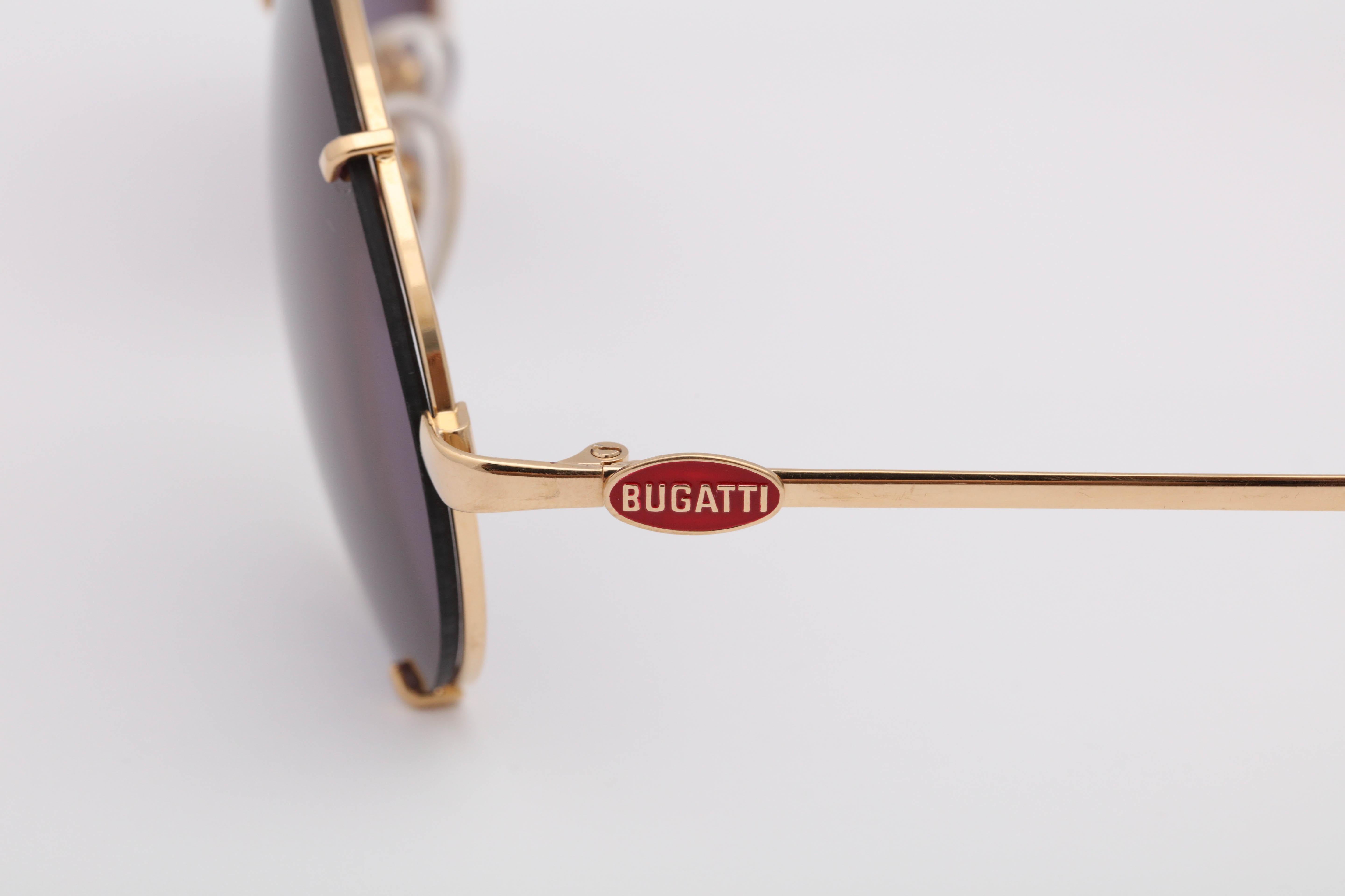 Gray Bugatti Aviator Vintage Sunglasses 65359 For Sale