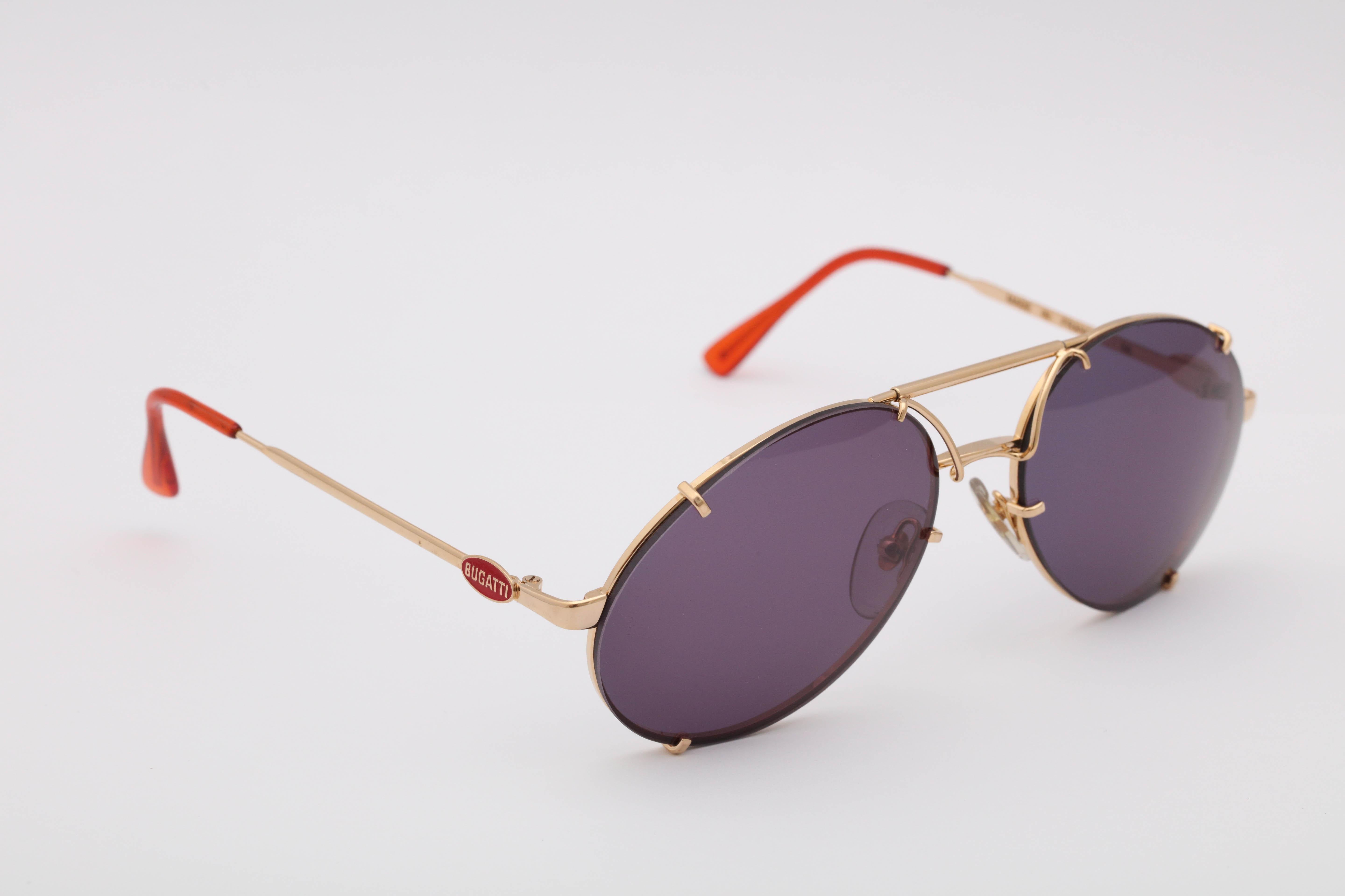 Women's or Men's Bugatti Aviator Vintage Sunglasses 65359 For Sale