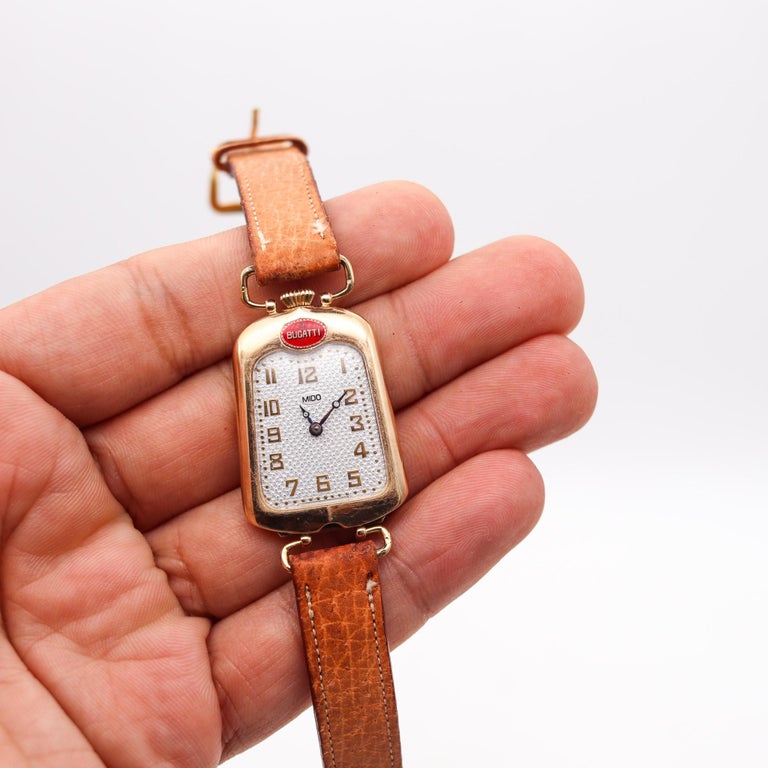 Bugatti By Mido 1930 Art Deco Radiator Shape Enamel Orologio da