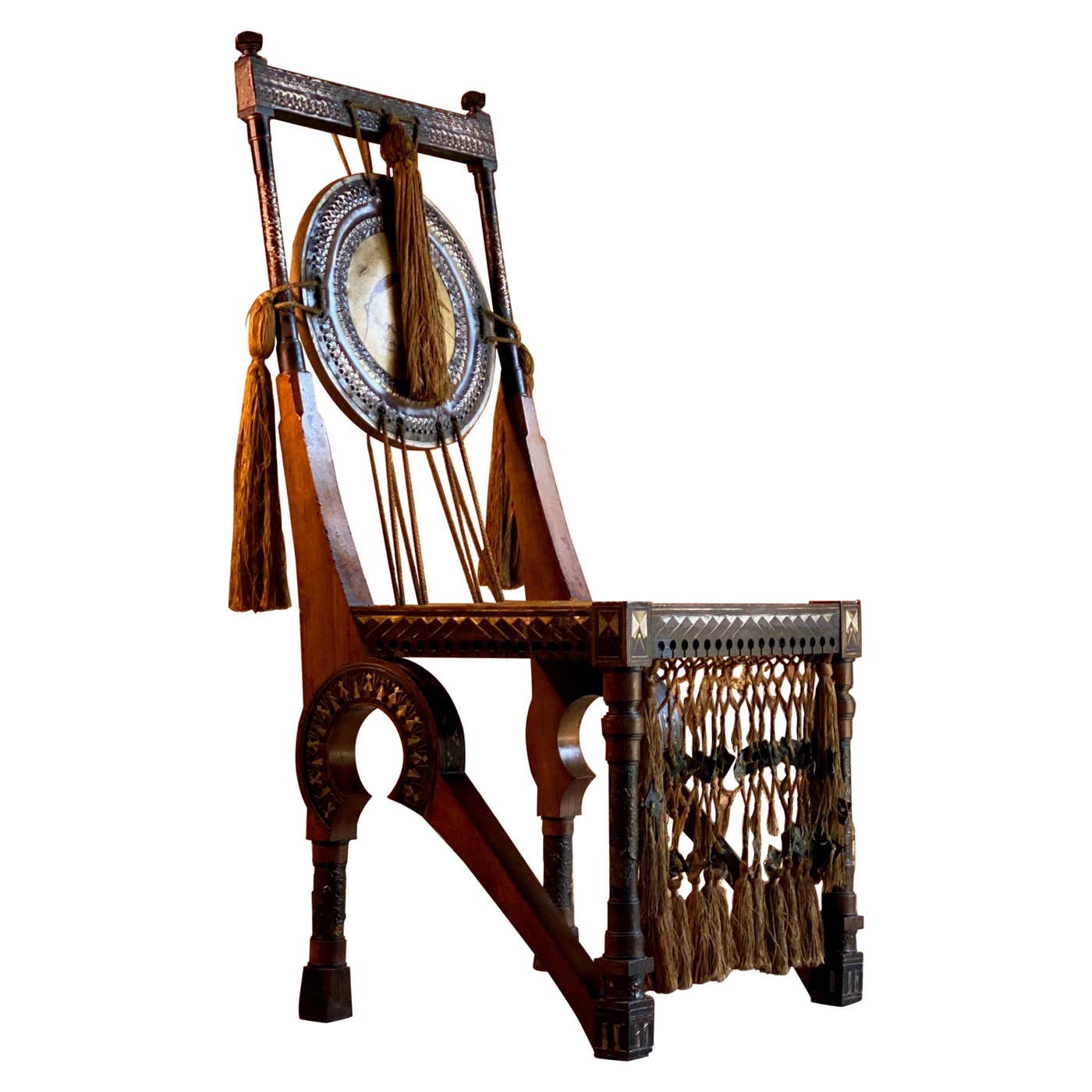 Bugatti Chair Carlo Bugatti Walnut and Copper Side Chair Italian Signed ...