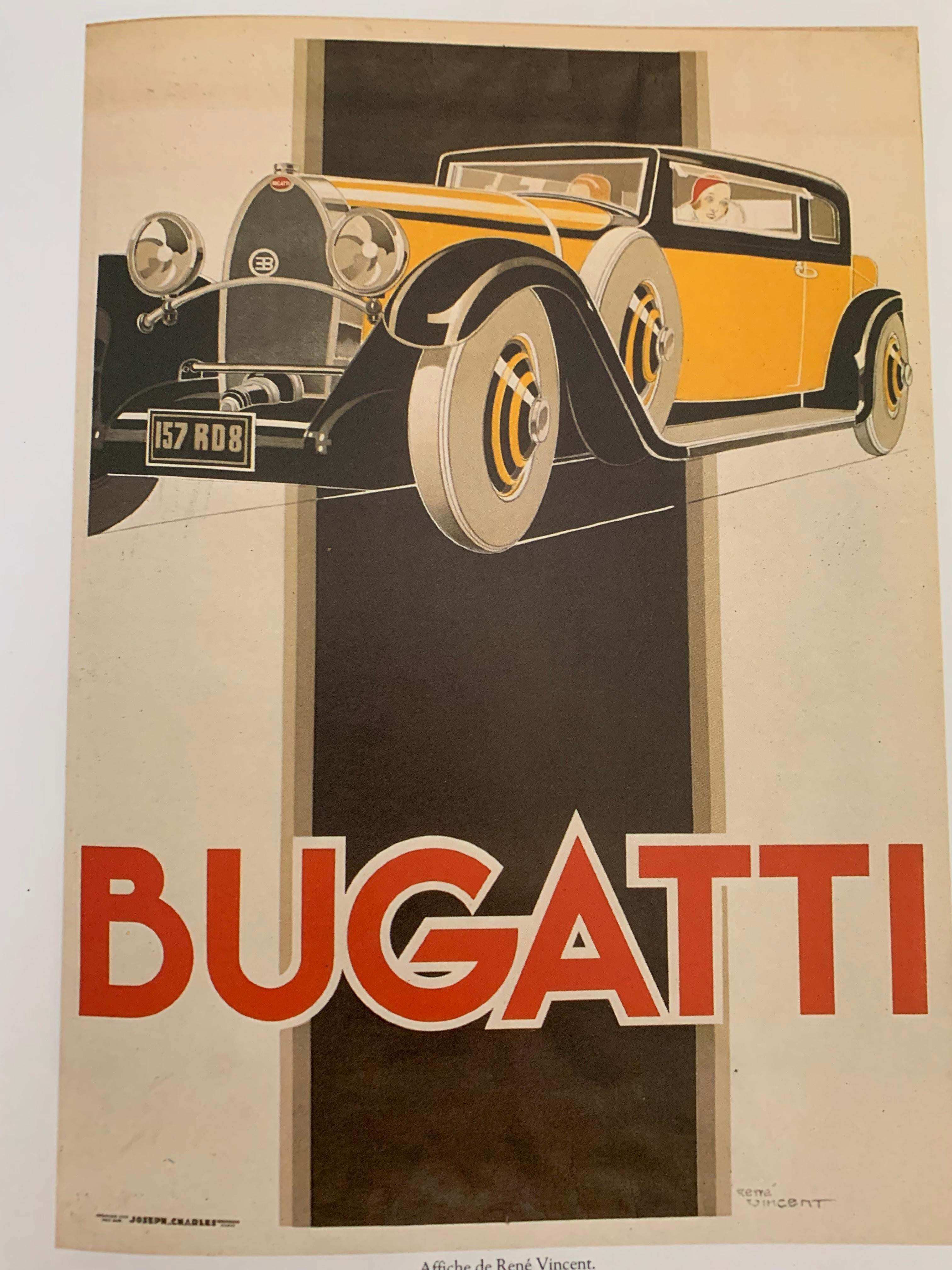 Póster Bugatti de Rene Vincent para Bedos, París, años 60 mediados del siglo XX en venta