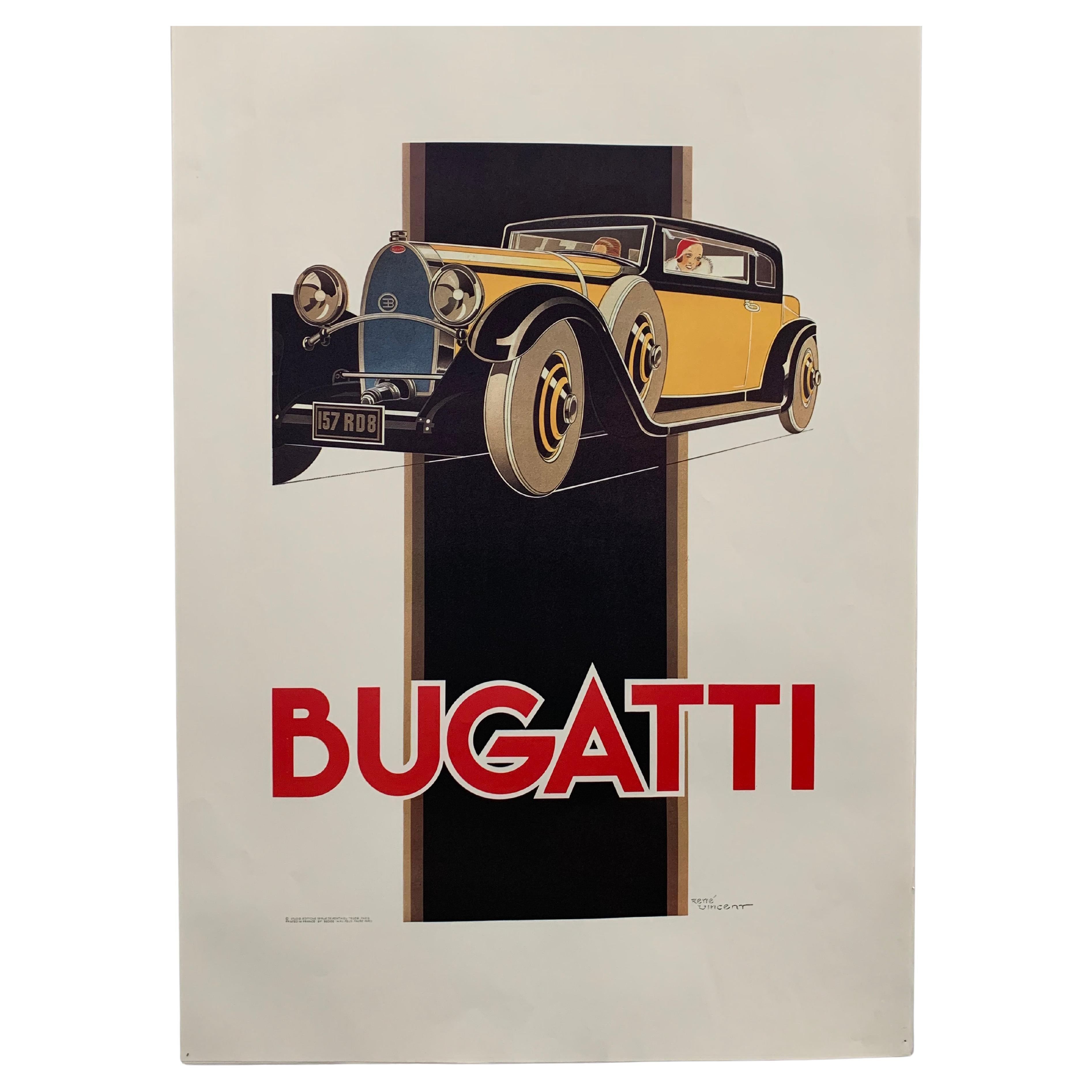 Póster Bugatti de Rene Vincent para Bedos, París, años 60