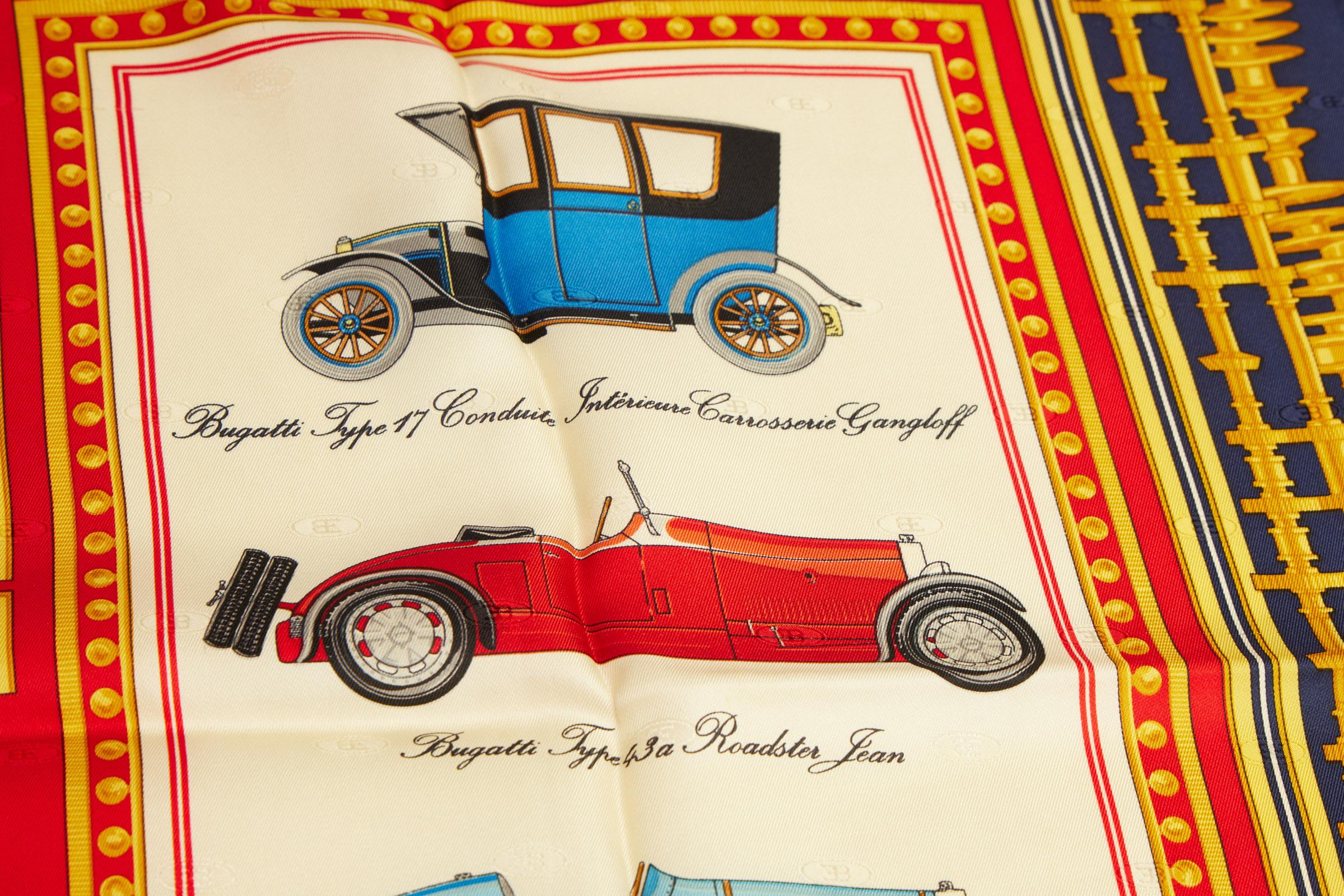 Orange Bugatti Rare Silk Automotive Scarf