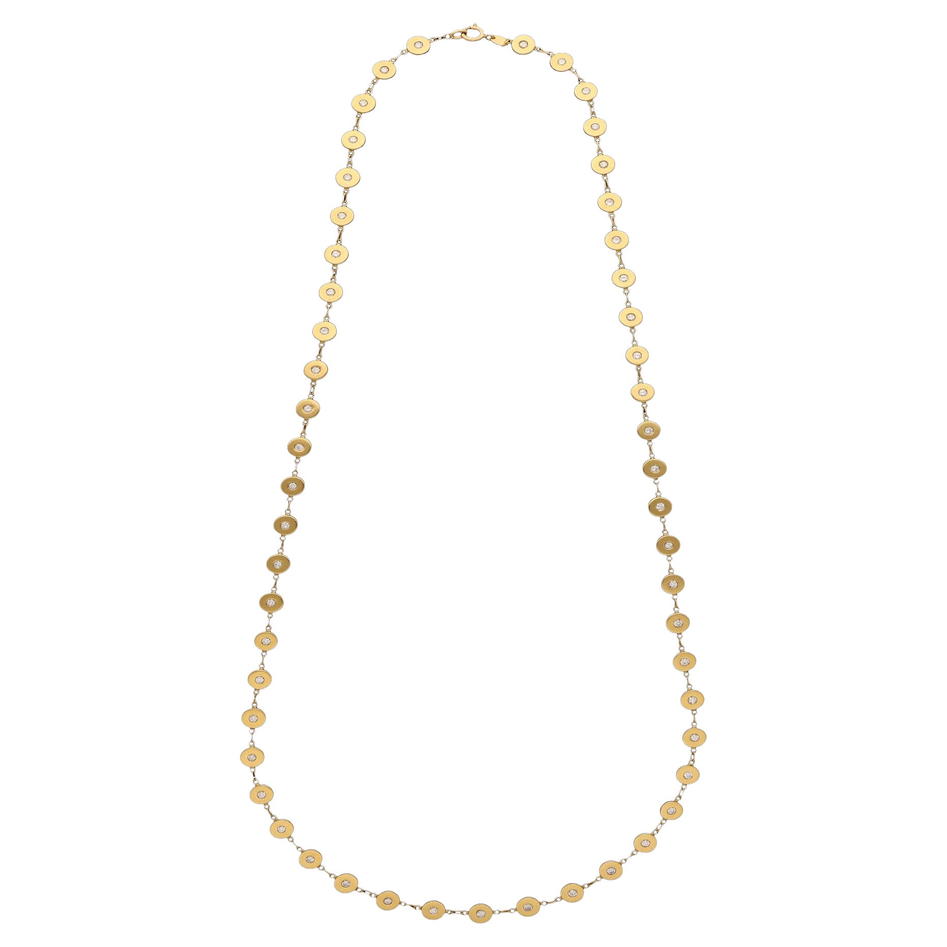 Collana lunga Sautoir in oro 18 carati e diamanti Buglari, anni '90 circa