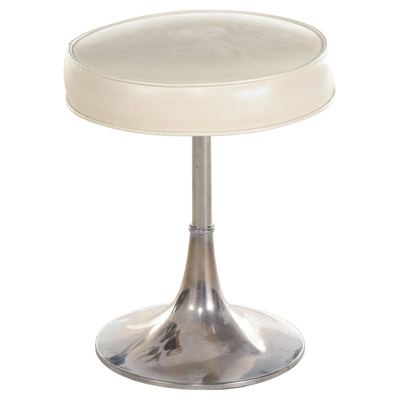 Bugle Base Stool in Polished Nickel by Charles Hollis Jones For Sale