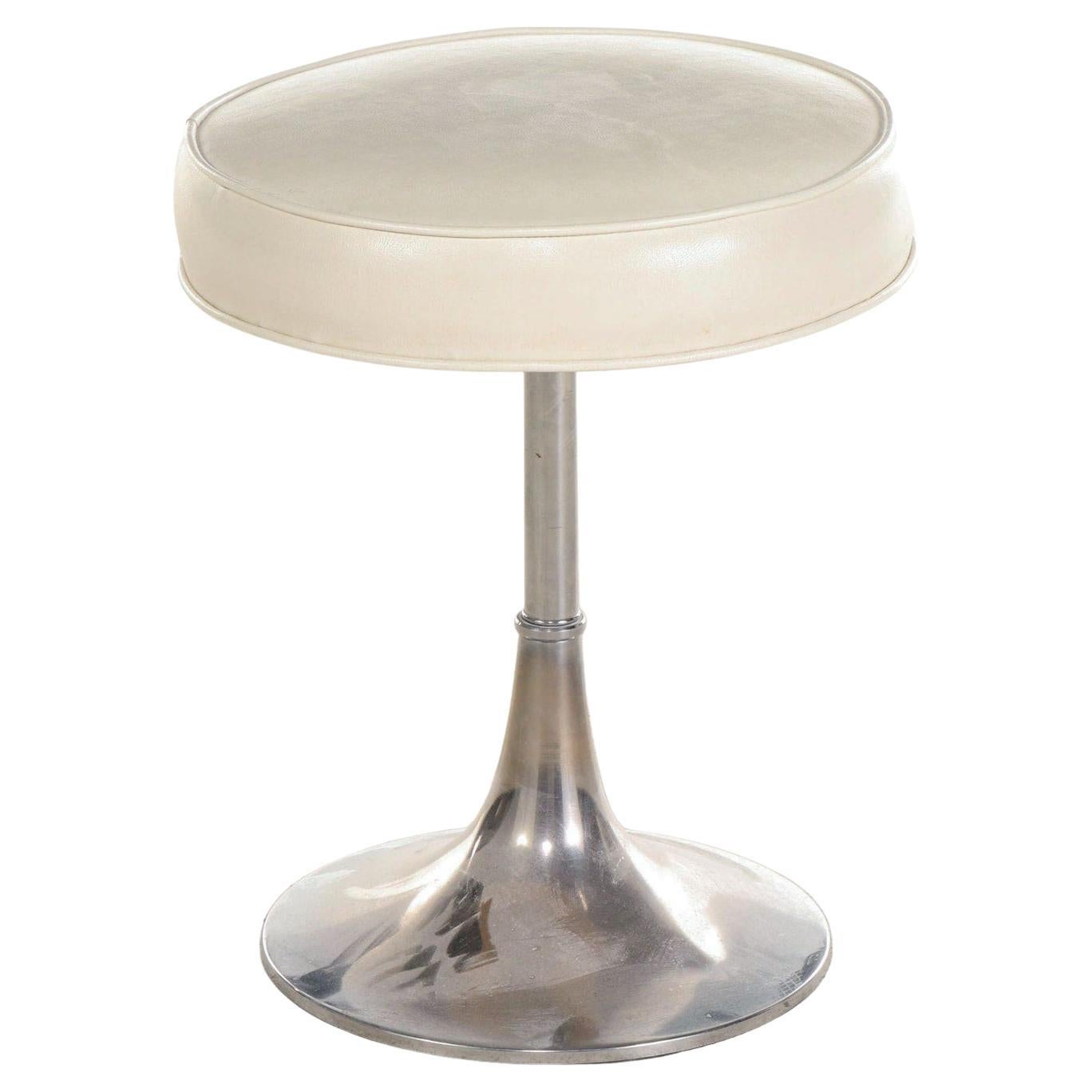 Bugle Base Stool in Polished Nickel by Charles Hollis Jones