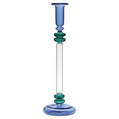 Candelabro de cristal Bugle - Azul y verde azulado