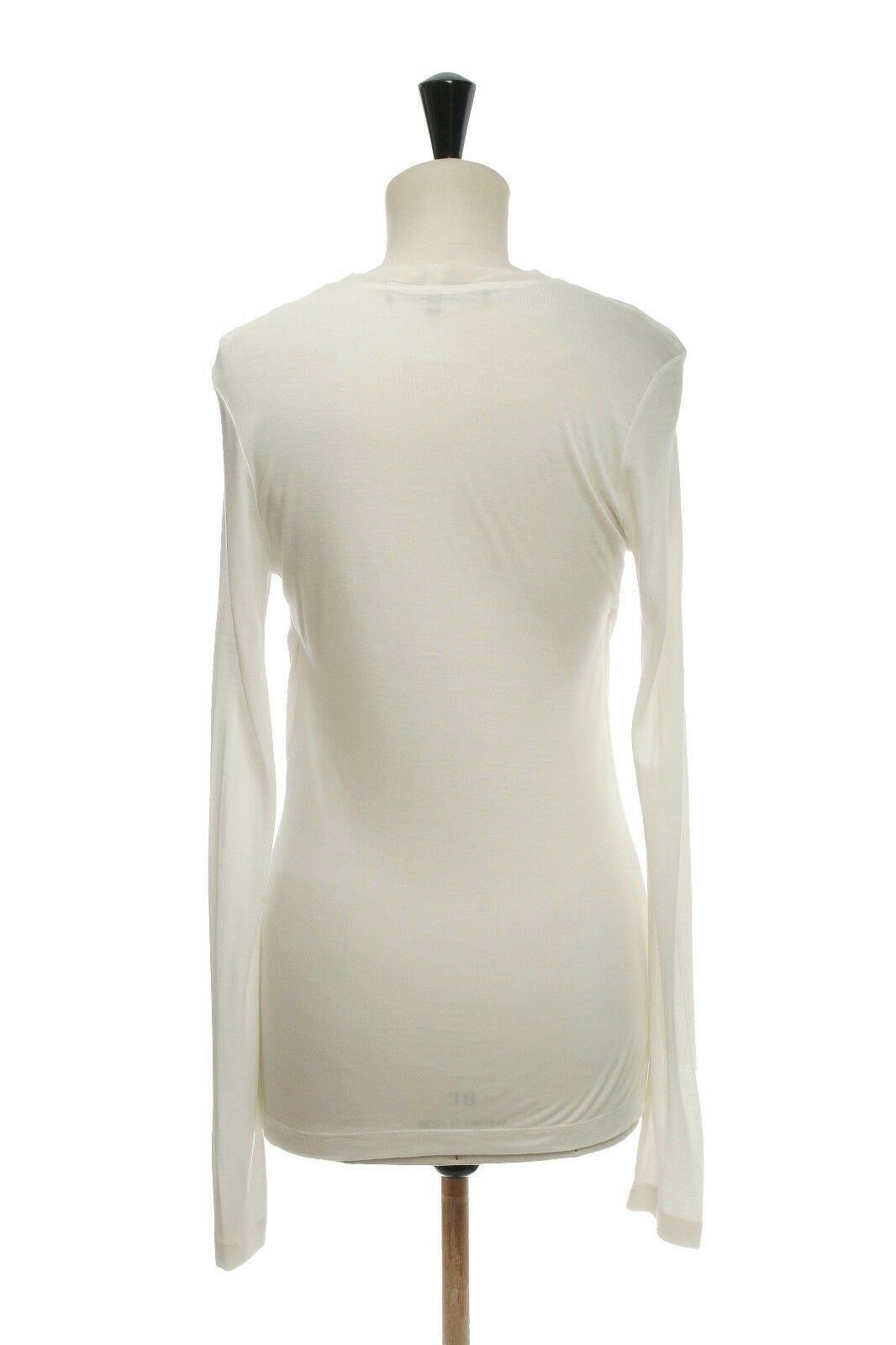 White BUI BARBARA BUI white draped knotted front viscose silk long sleeve top XS US0