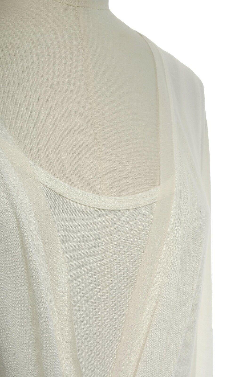BUI BARBARA BUI white draped knotted front viscose silk long sleeve top XS US0 In Excellent Condition In Hong Kong, NT