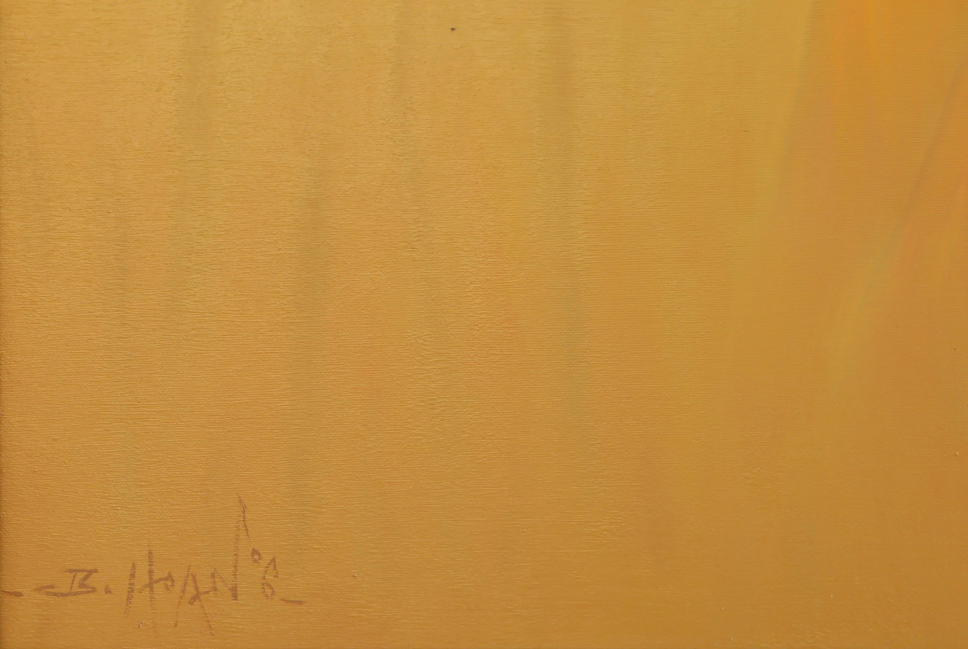 Monjes budistas andantes, pintura al óleo impresionista de Bui Van Hoan en venta 3