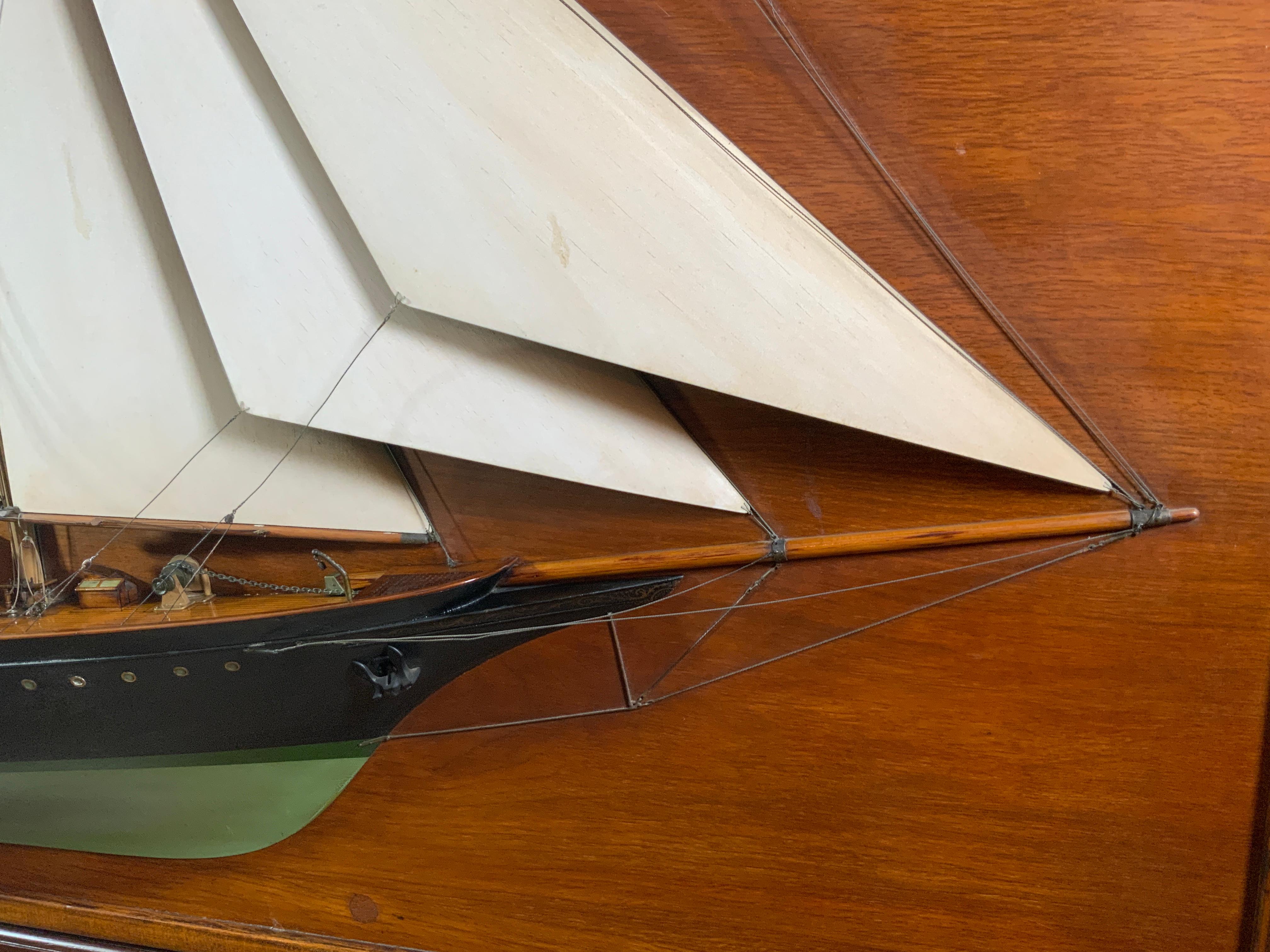North American Builder’s Half Model of the Schooner Yacht Migrant For Sale
