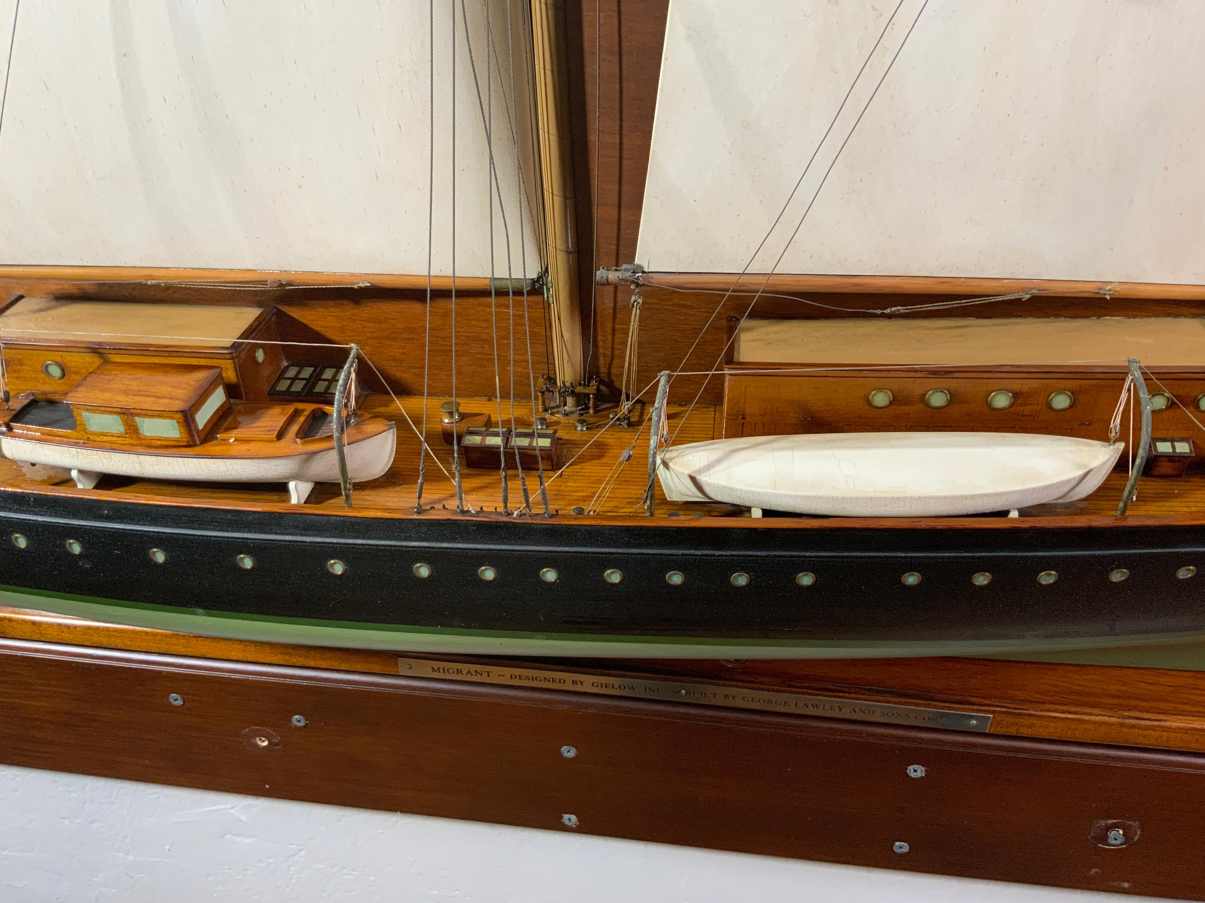 Early 20th Century Builder’s Half Model of the Schooner Yacht Migrant For Sale