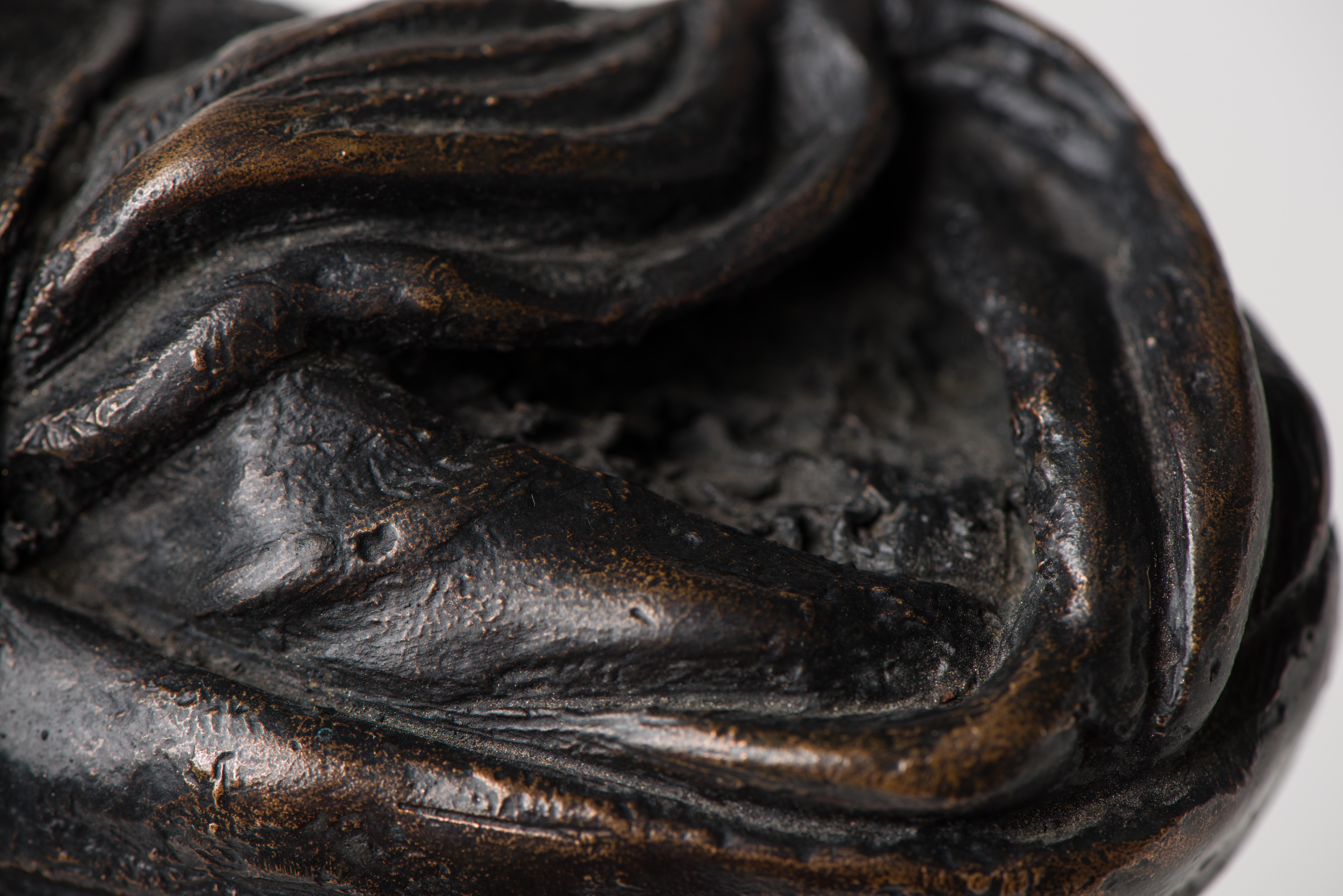 Cast Building a safe space, contemporary sculpure in cast bronze For Sale