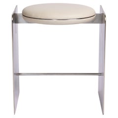 Building Blocks, Geometric Double Duty Upholstered Metal Side Table or Stool