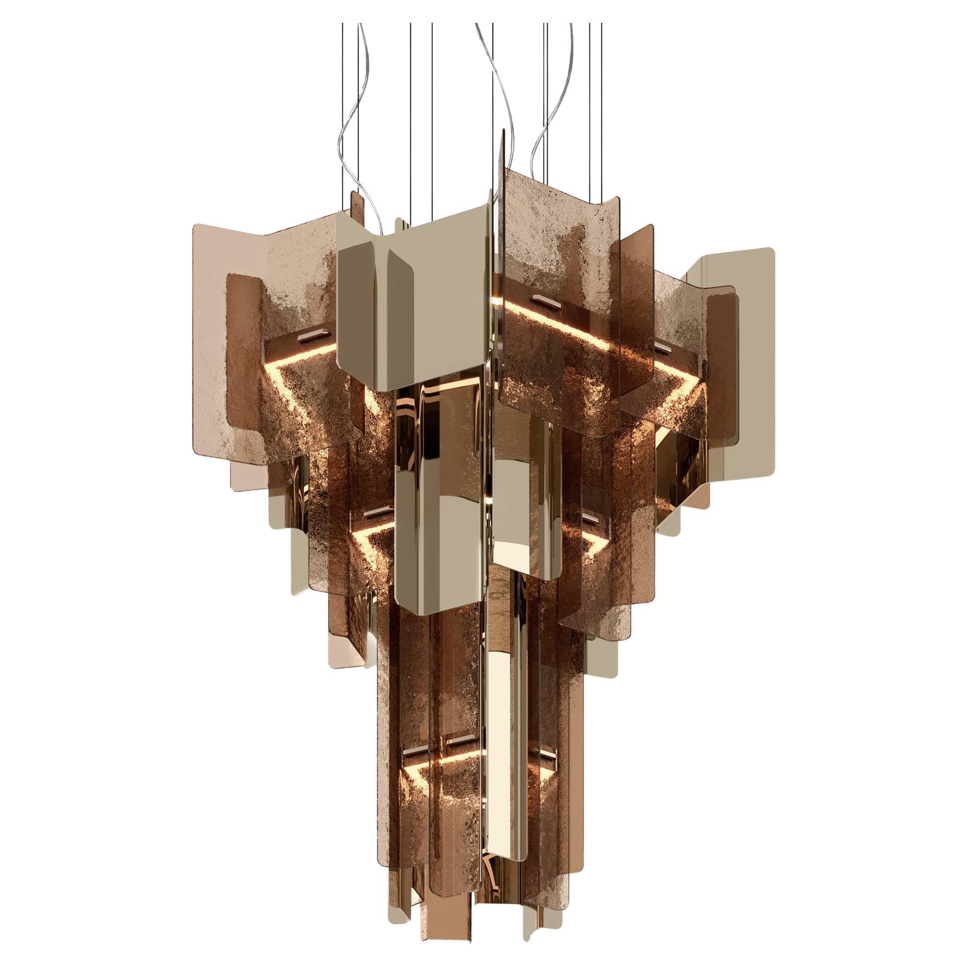 Sospensione in vetro bronzato per edifici in vendita