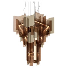 Building Bronzed Glass Suspension