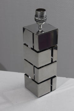 "Building" modernist chromed Lamp base by Curtis Jeré, 1970s