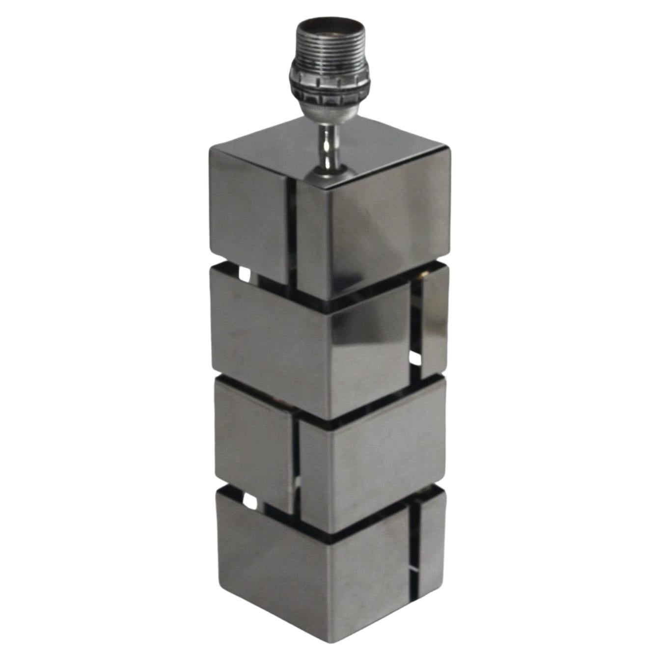 "Building" modernist chromed Lamp base by Curtis Jeré, 1970s