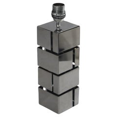 "Building" modernist chromed Lamp base by Curtis Jeré, 1970s