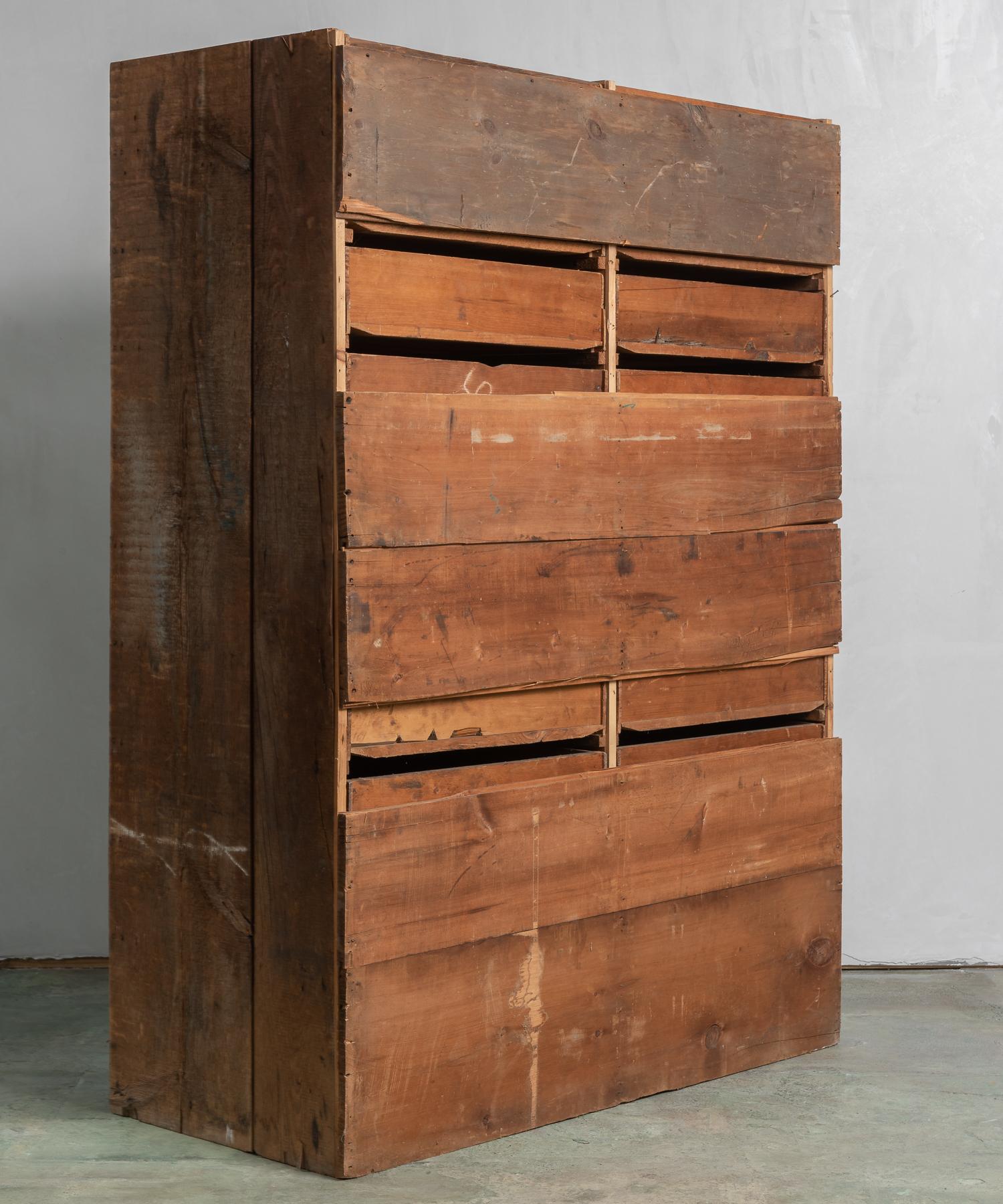 Wood Built-In Archival Bank of Drawers, America, circa 19th Century