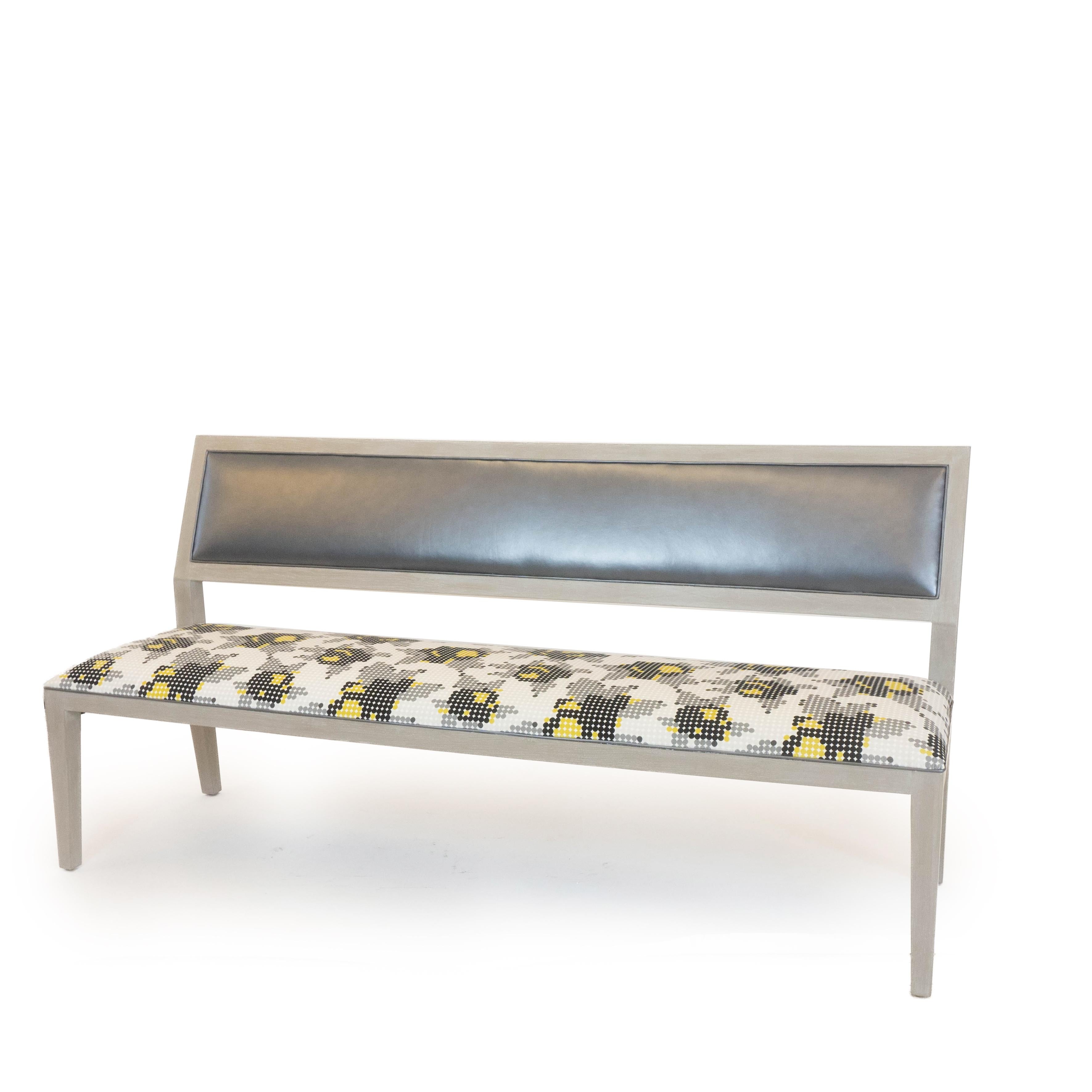 armless bench with back