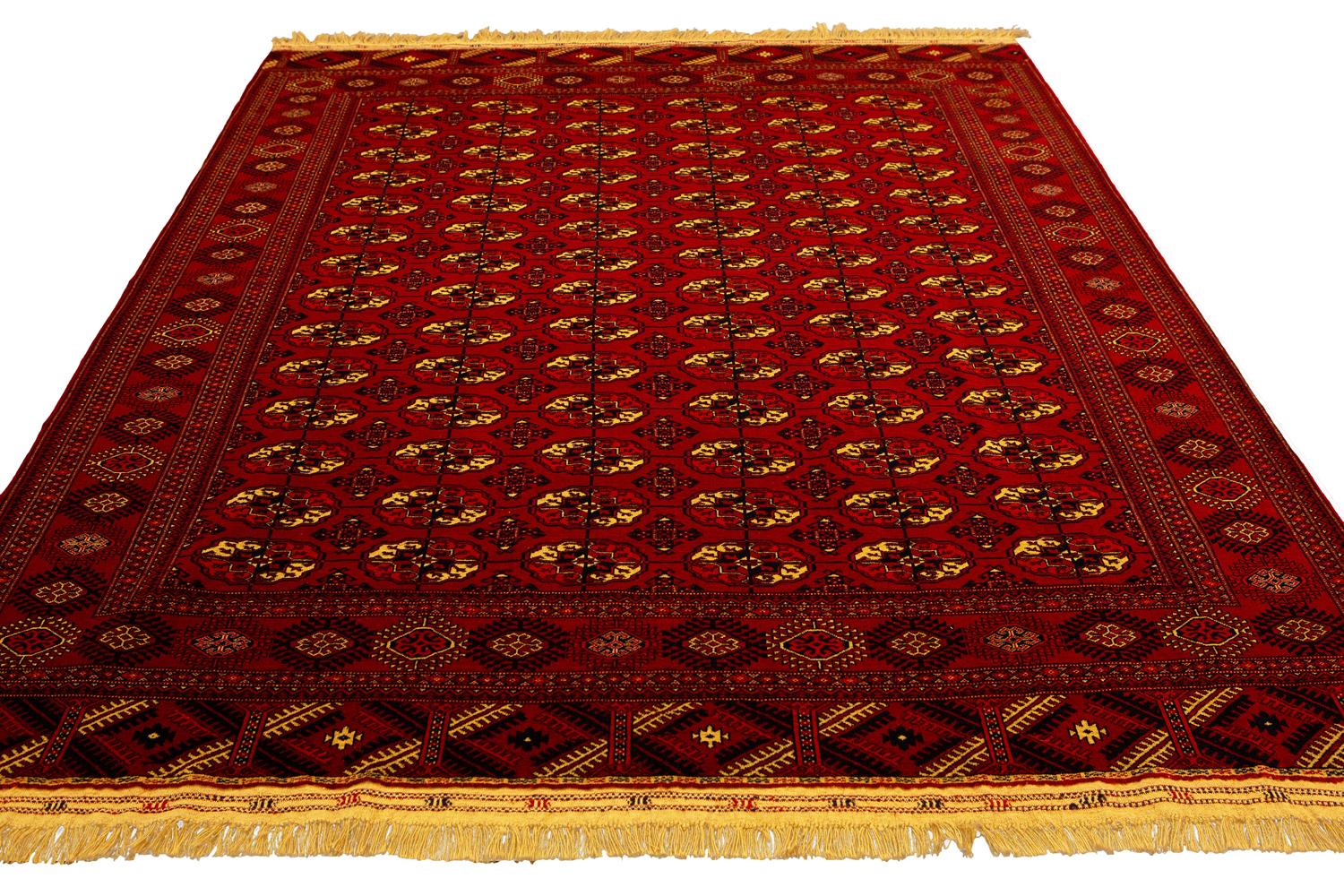 Traditioneller Türkischer Bukara-Teppich mit geometrischem Muster aus Bukara (Sonstiges) im Angebot
