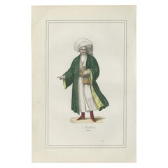 Buchara Usbekisch Kostüm Druck - Antike handkolorierte Lithographie, 1854