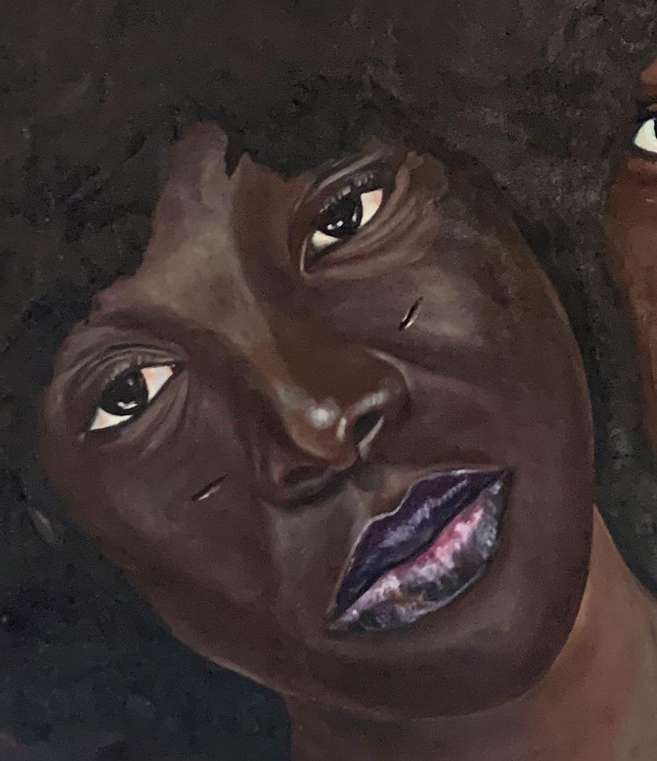 Geschworene Blutsschwestern - zeitgenössische afrikanische Porträtmalerei des 21. (Konzeptionell), Mixed Media Art, von Bukola Orioye