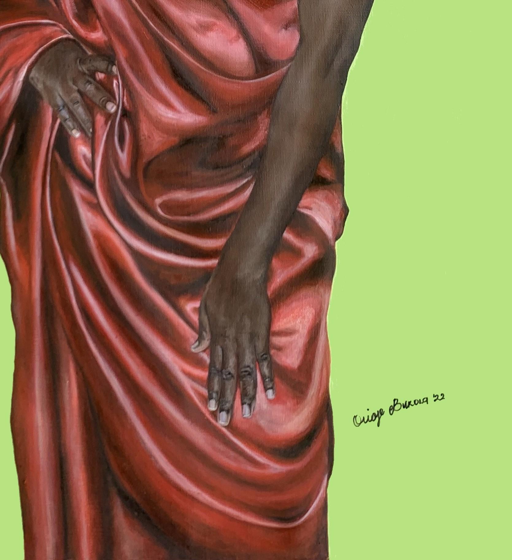 African Woman Essence - Zeitgenössisches figuratives Porträt einer schwarzen Schönheit im Angebot 3