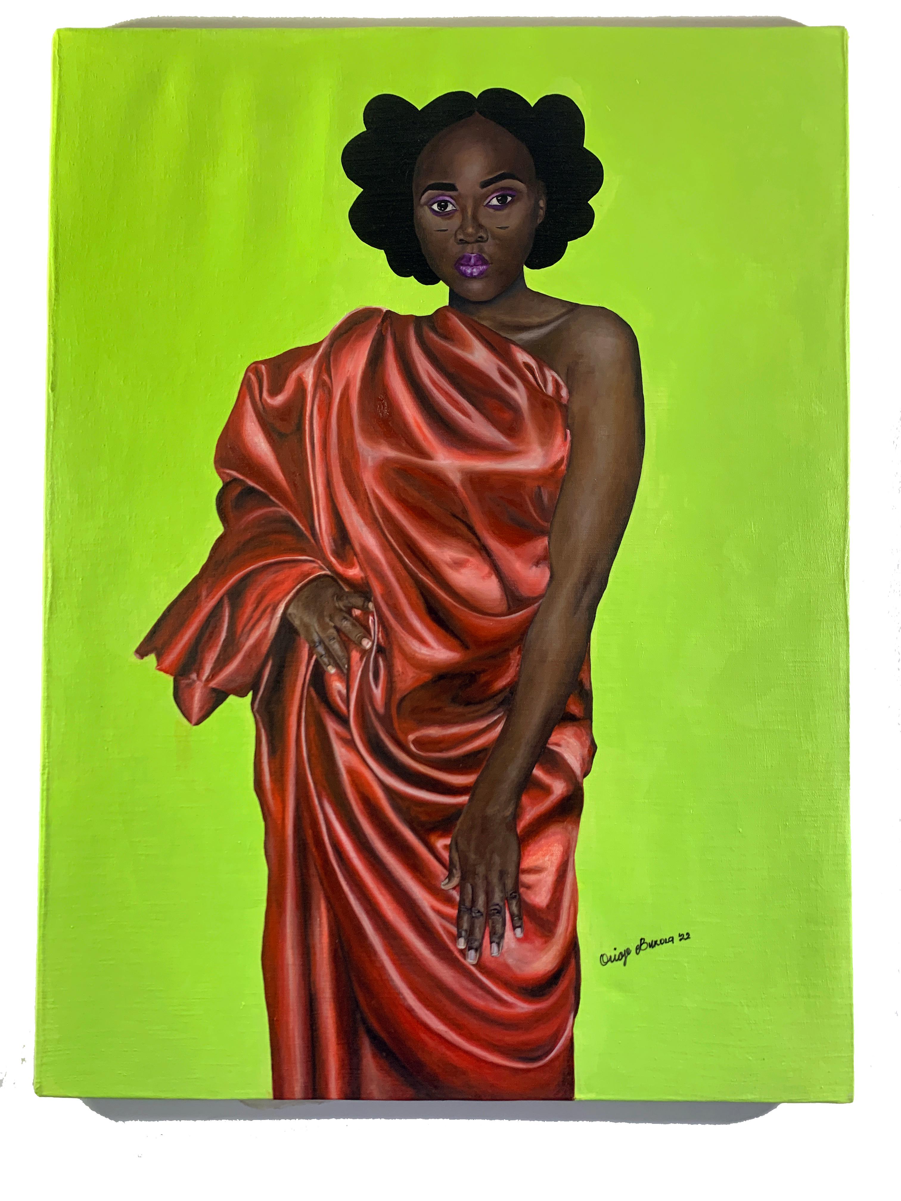 African Woman Essence - Zeitgenössisches figuratives Porträt einer schwarzen Schönheit im Angebot 4