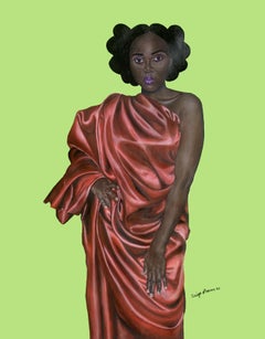 African Woman Essence - Zeitgenössisches figuratives Porträt einer schwarzen Schönheit