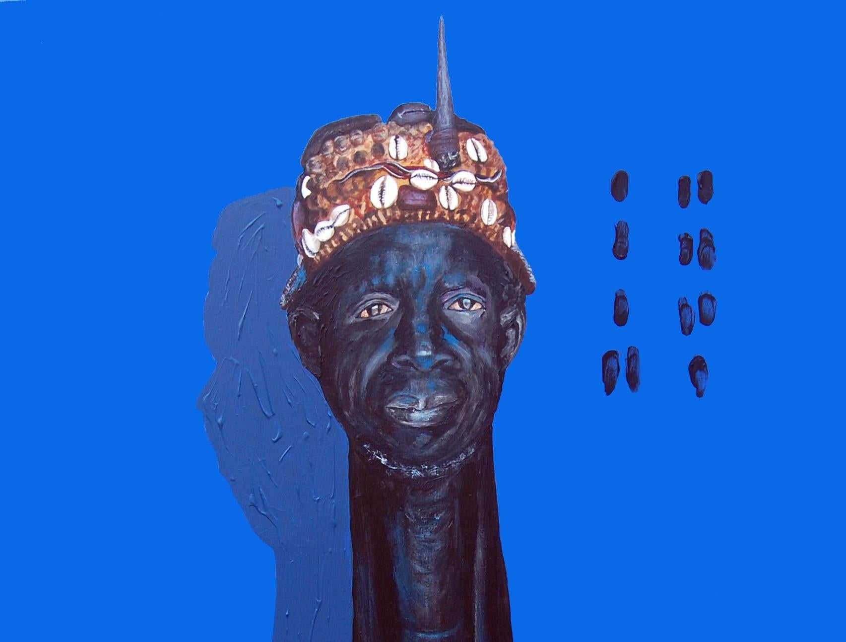 Agbomola 1 - 21° secolo, Contemporaneo, Figurativo, Commento culturale, Africa - Painting di Bukola Orioye