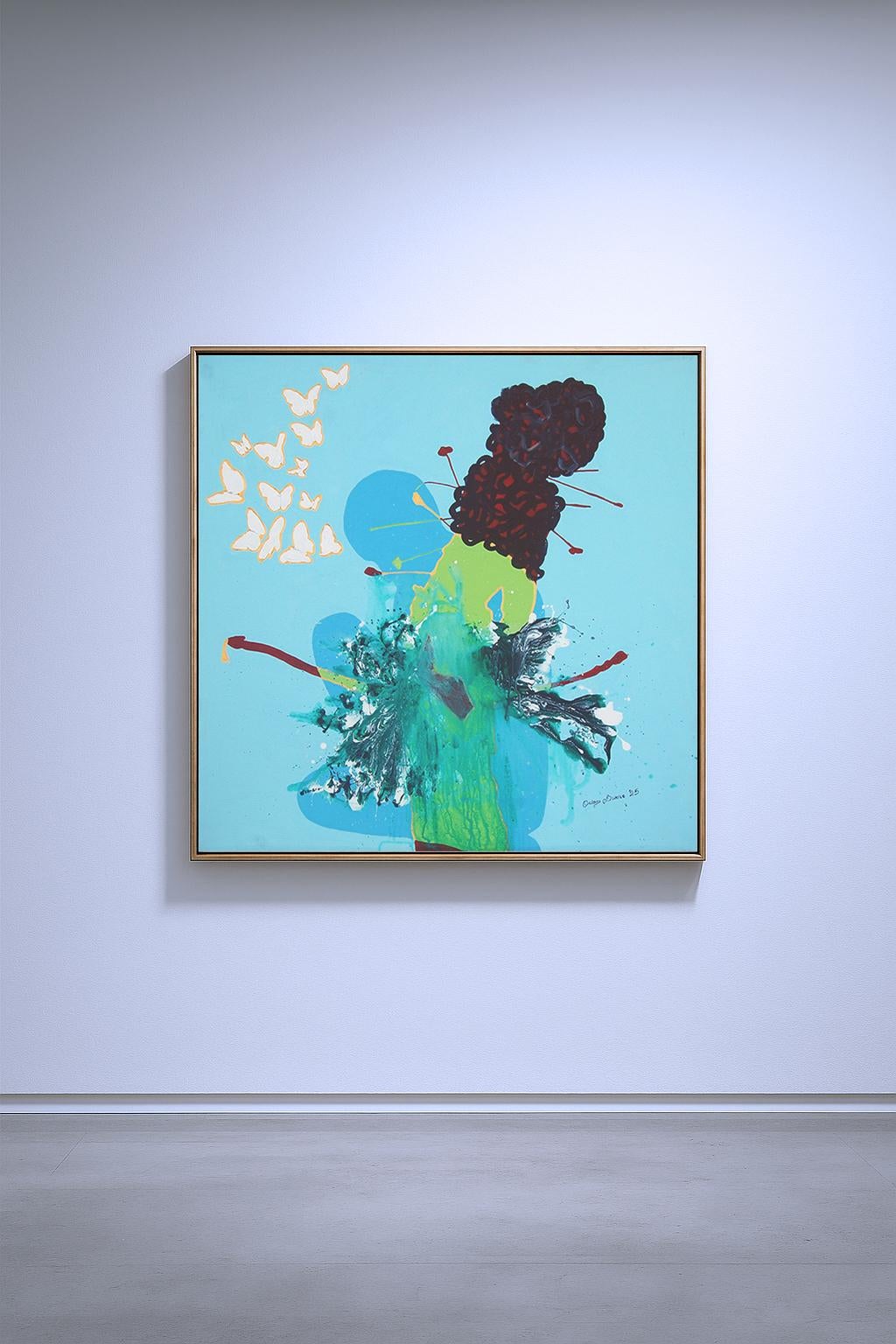 Akogun - Contemporary Abstract minimalistic modern painting by Bukola Orioye For Sale 4