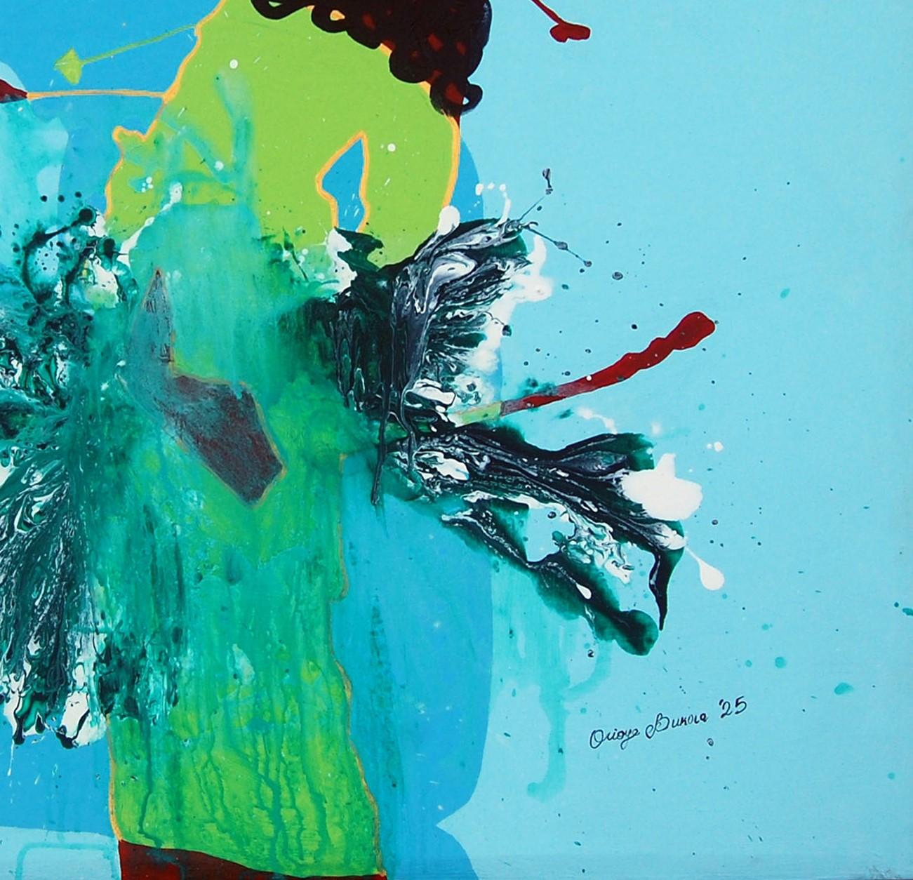 Akogun - Contemporary Abstract minimalistic modern painting by Bukola Orioye For Sale 5