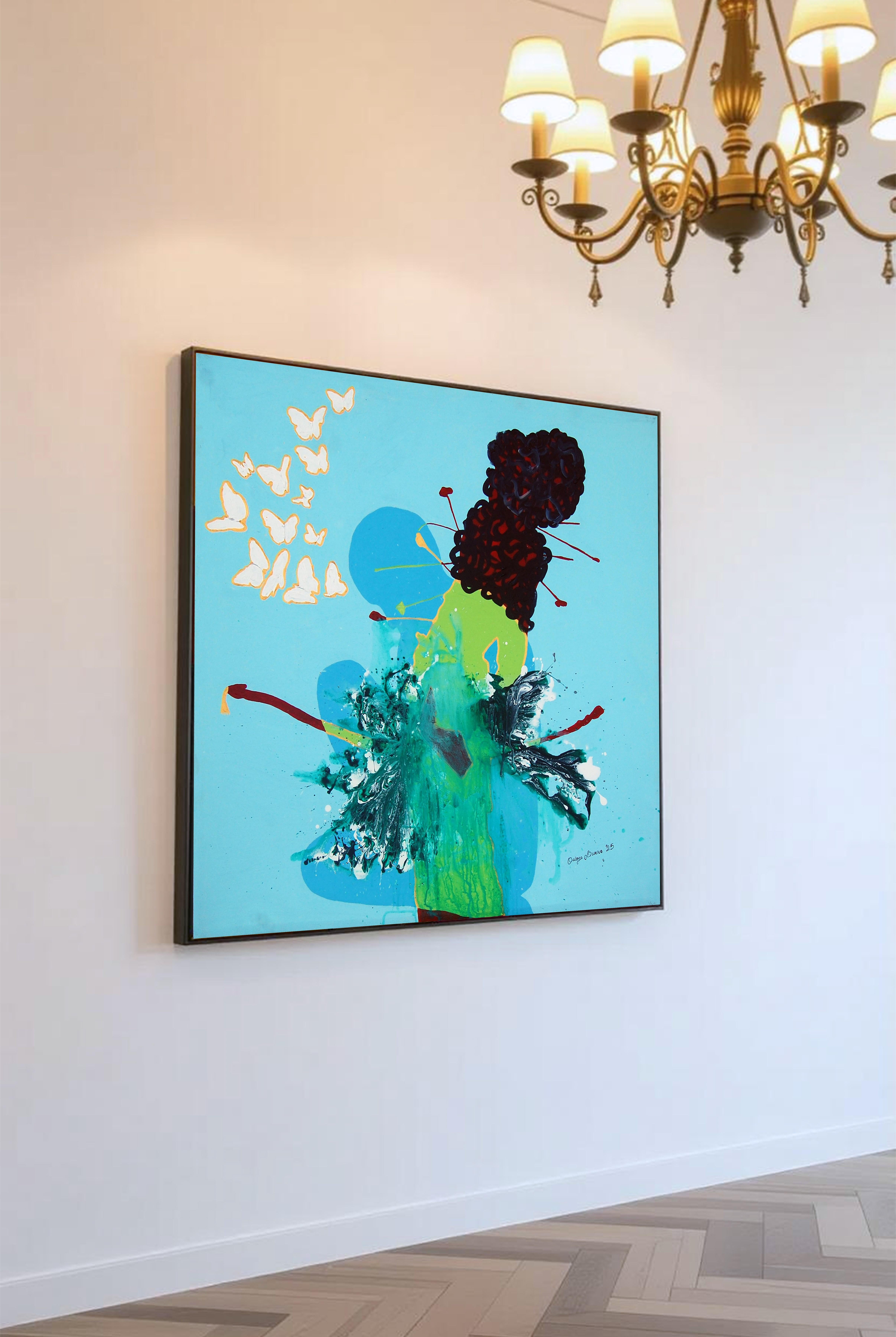 Akogun - Contemporary Abstract minimalistic modern painting by Bukola Orioye For Sale 6