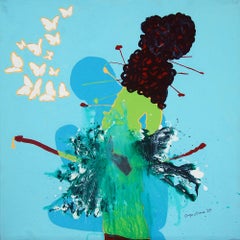 Akogun - Contemporary Abstract minimalistic modern painting by Bukola Orioye