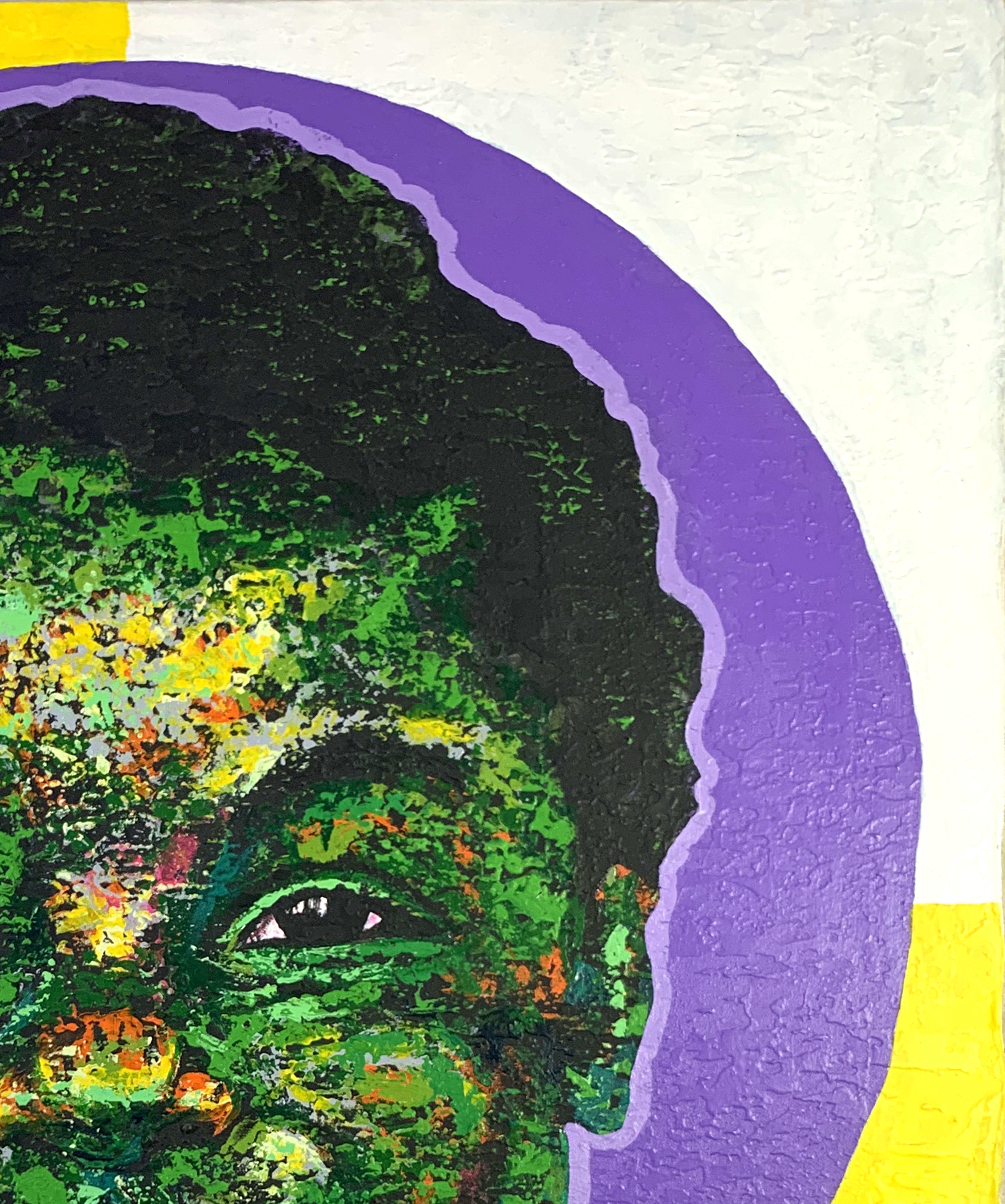 Divinity (Radiant Innocence) - Contemporary Portrait of a Joyful Smiling Child - Abstract Impressionist Painting by Bukola Orioye