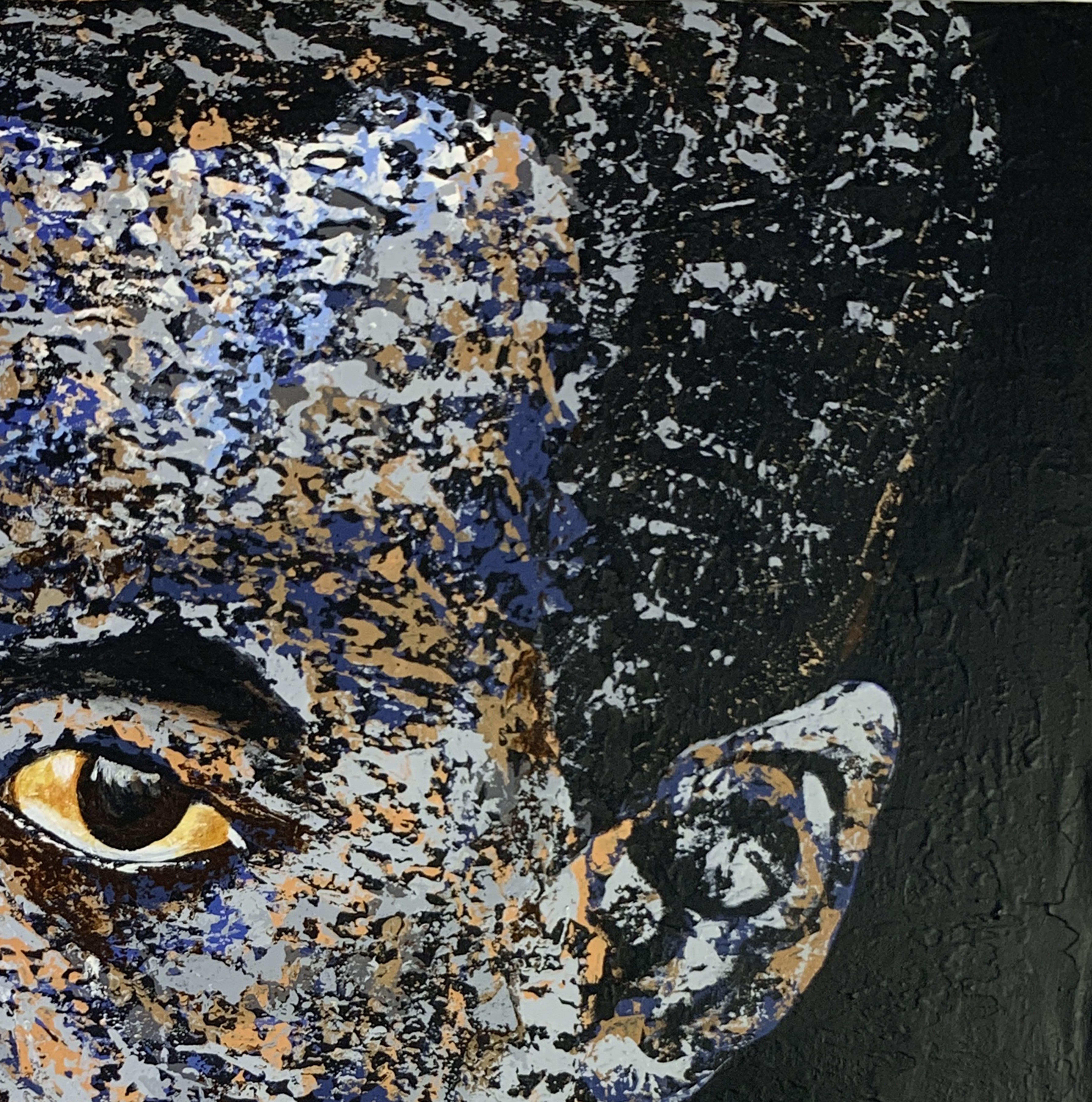 Hoffnung für die Zukunft - Originales zeitgenössisches afrikanisches Kinderporträt (Zeitgenössisch), Painting, von Bukola Orioye
